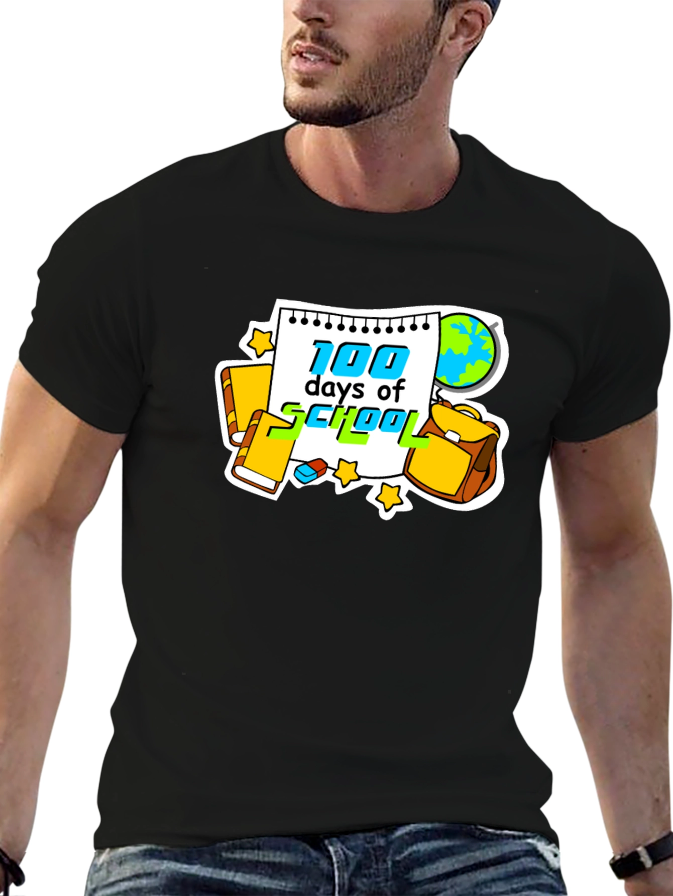 100 Days of School Black Graphic Tee