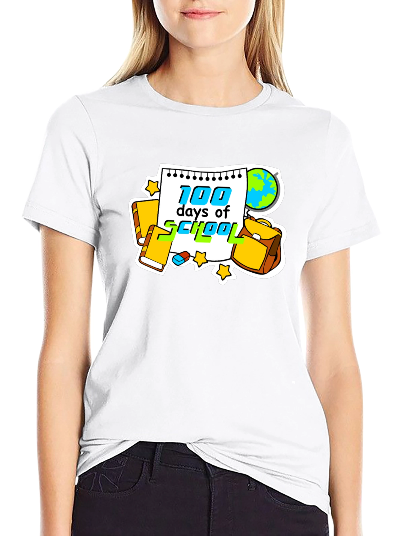 100 Days of School Black Graphic Tee