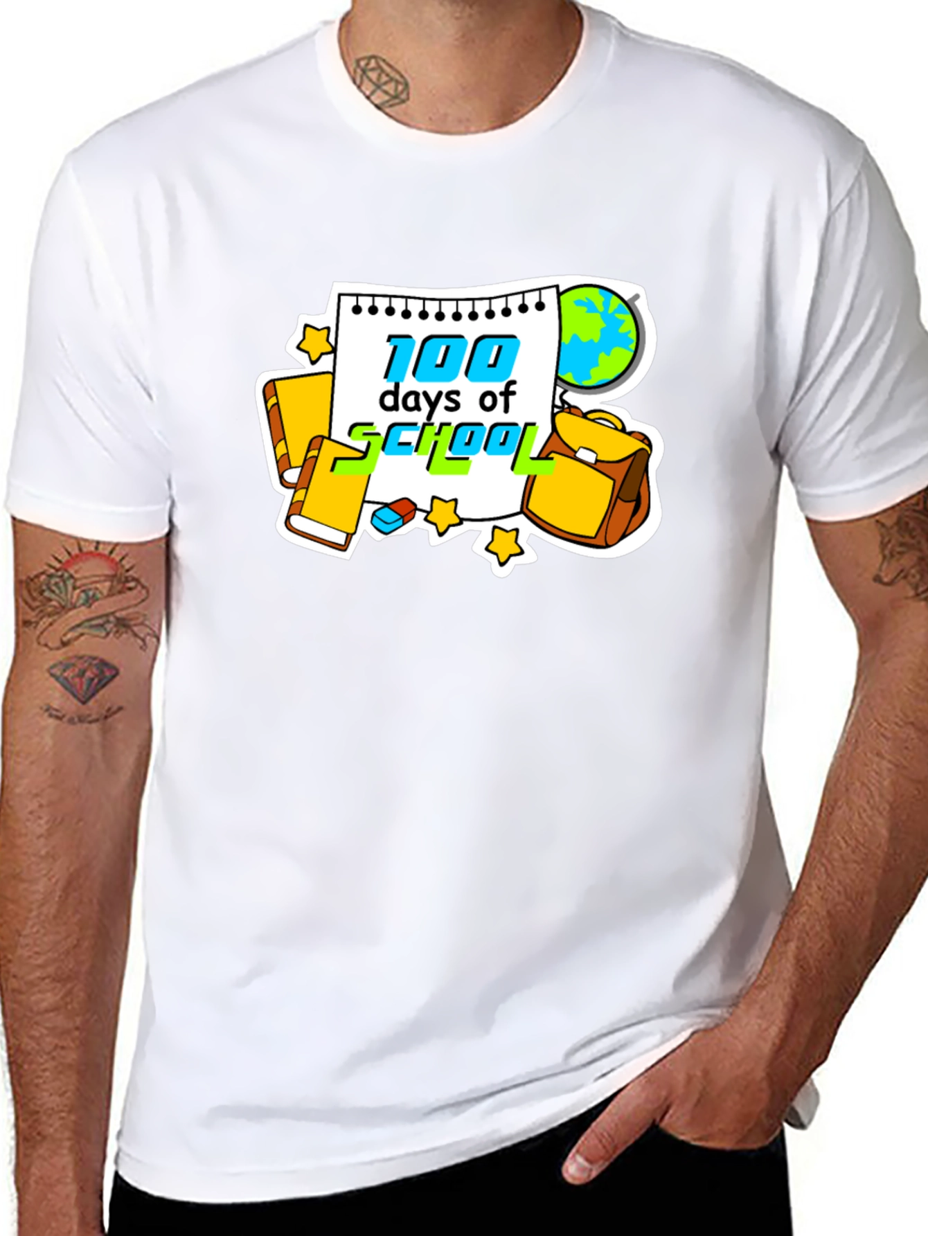 100 Days of School Black Graphic Tee