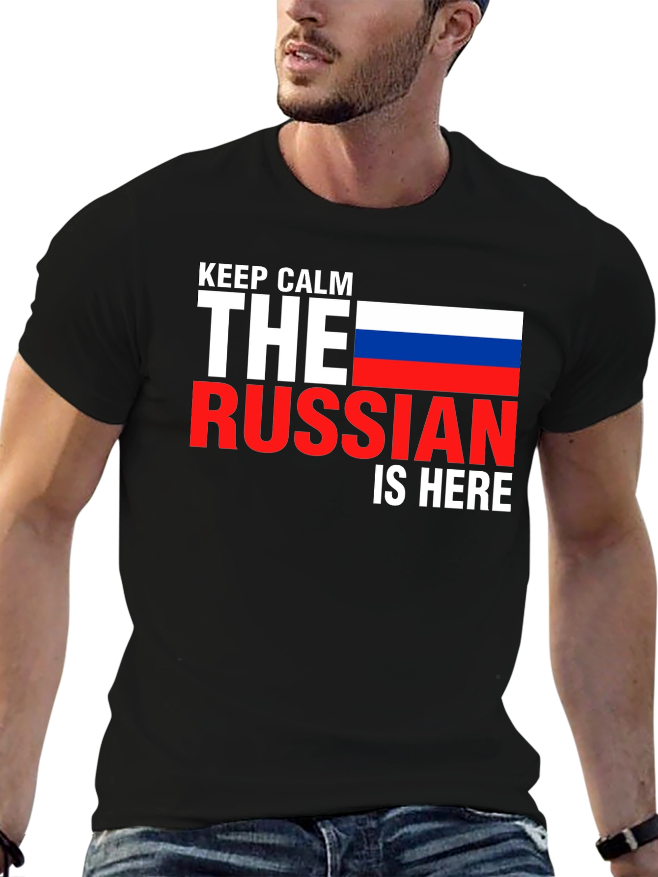 Keep Calm Russian is Here T-Shirt - Black