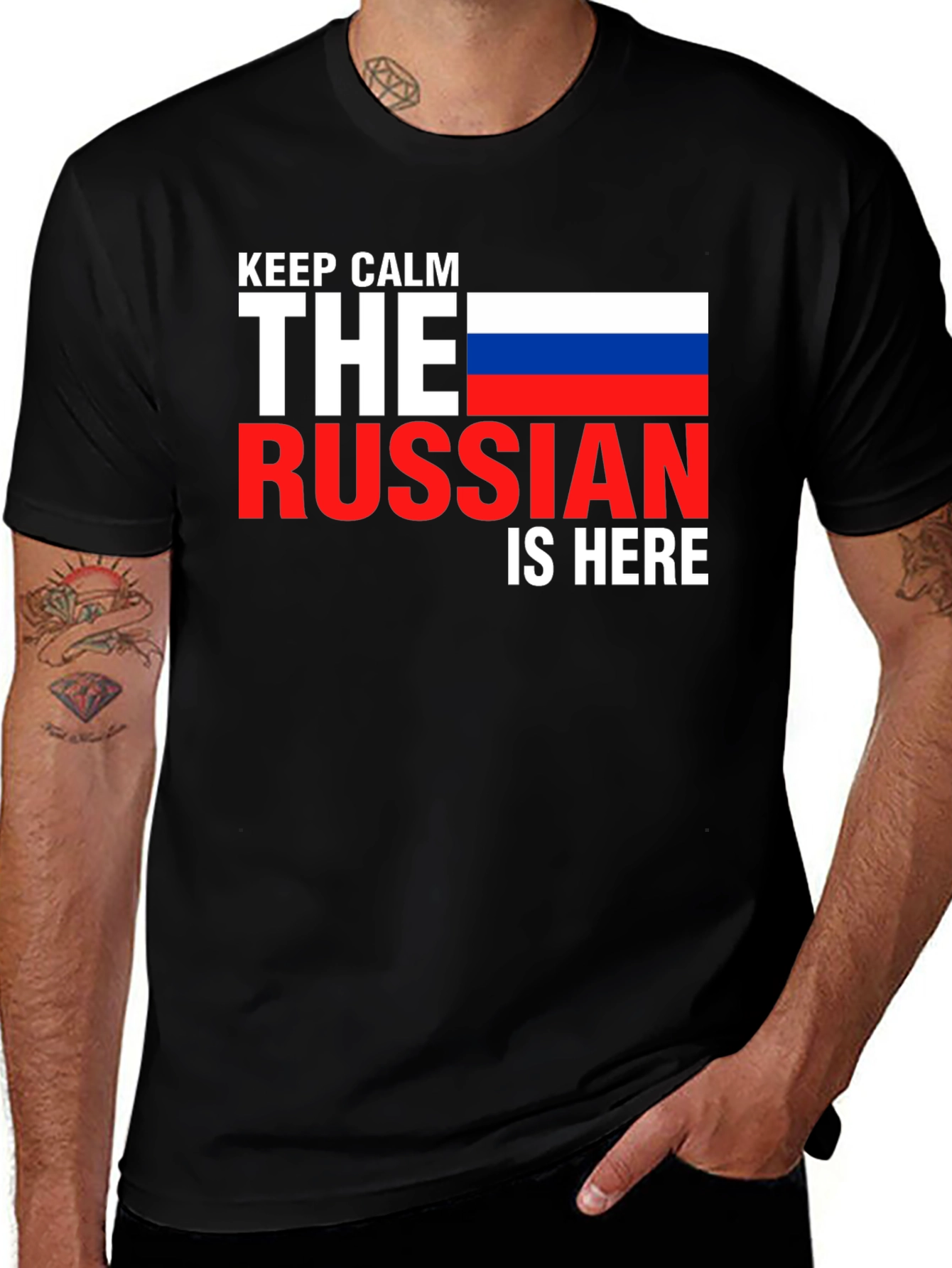 Keep Calm Russian is Here T-Shirt - Black