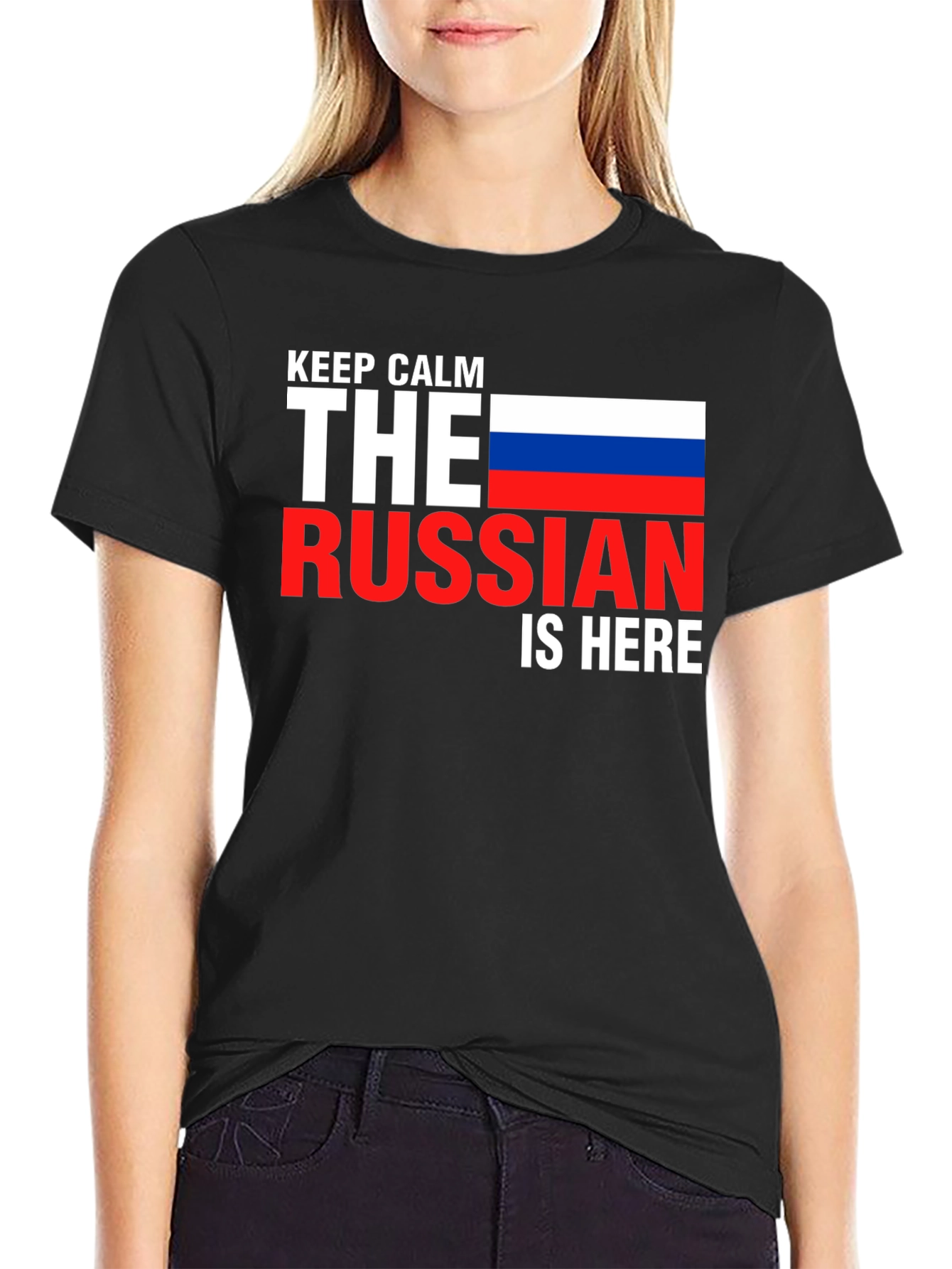 Keep Calm Russian is Here T-Shirt - Black
