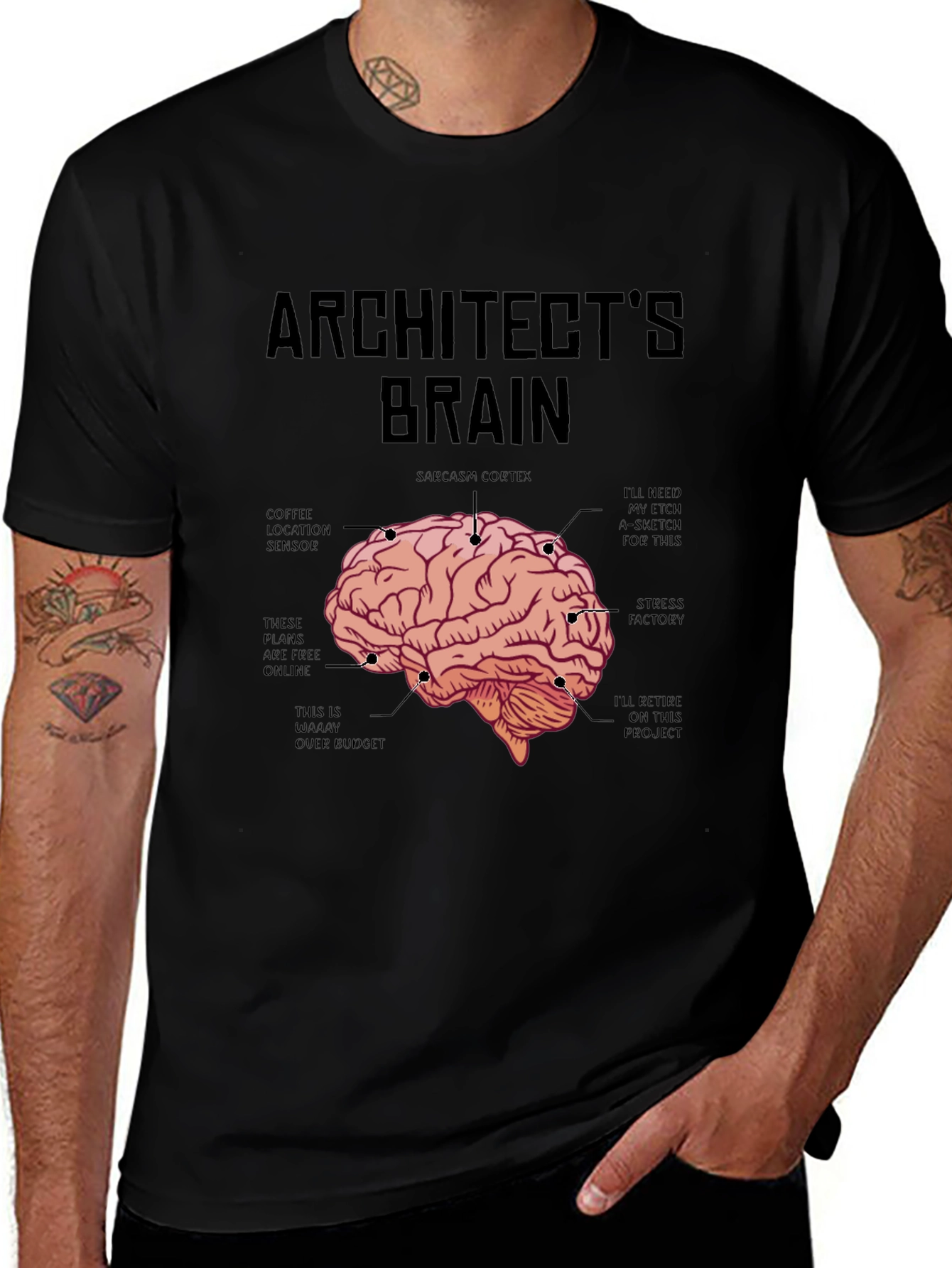 Architects Brain Graphic T-Shirt - Funny Gift