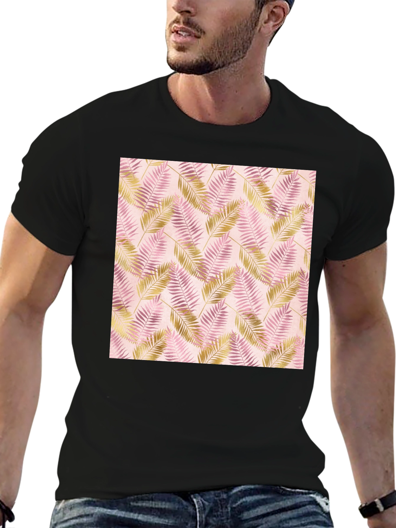 Tropical Leaves Print Tee - Stylish & Comfortable