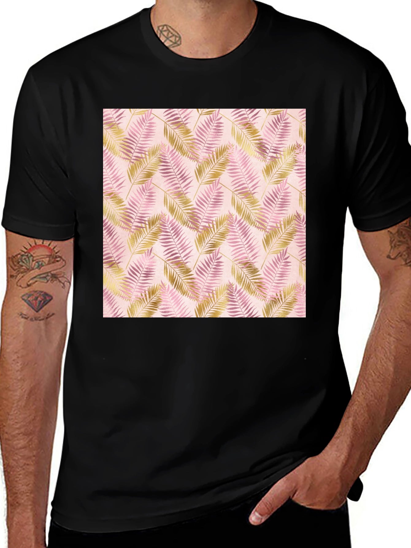 Tropical Leaves Print Tee - Stylish & Comfortable