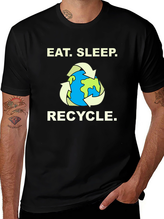 Eat. Sleep. Recycle. T-Shirt - Earth Graphic Tee