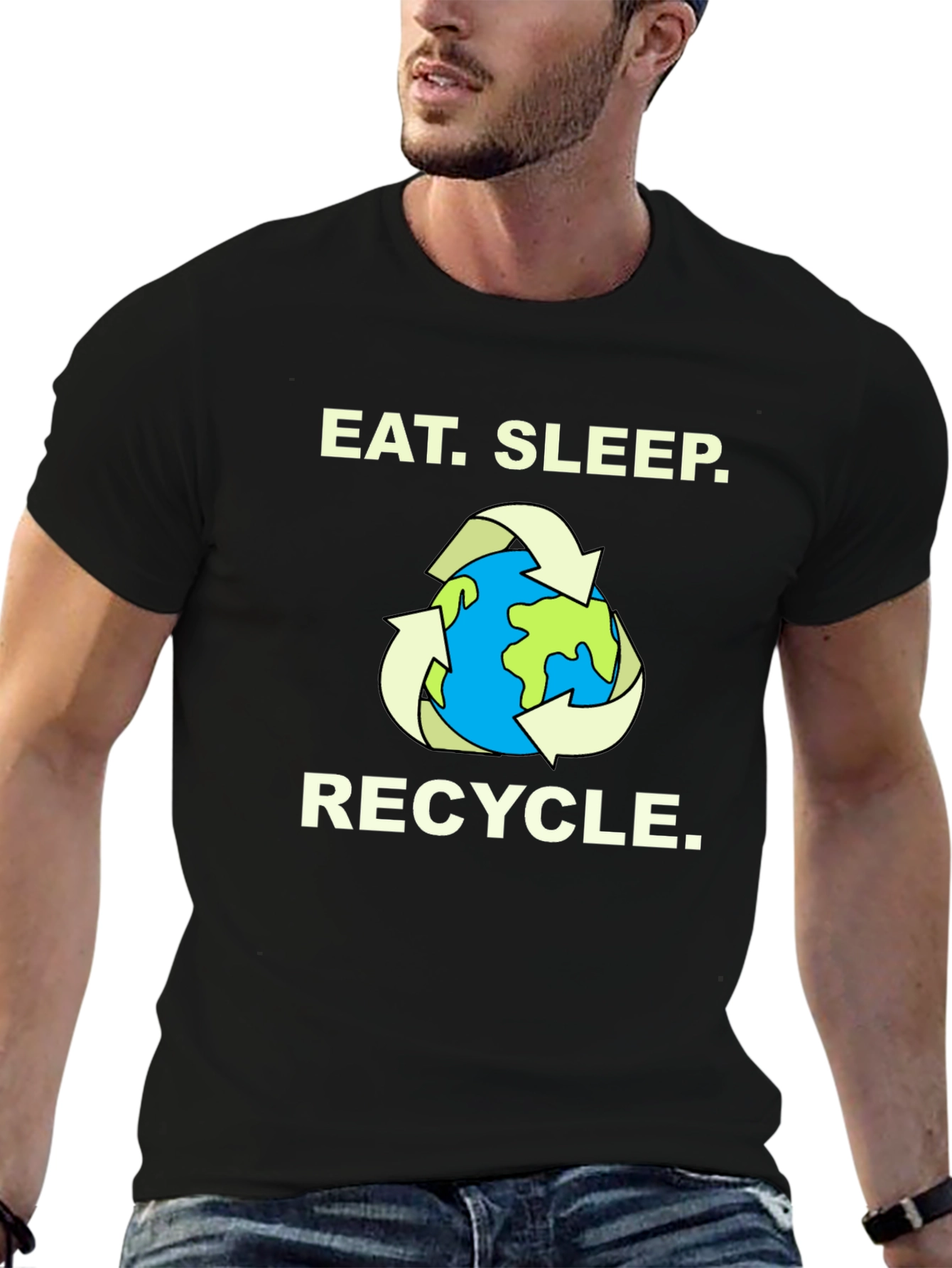 Eat. Sleep. Recycle. T-Shirt - Earth Graphic Tee