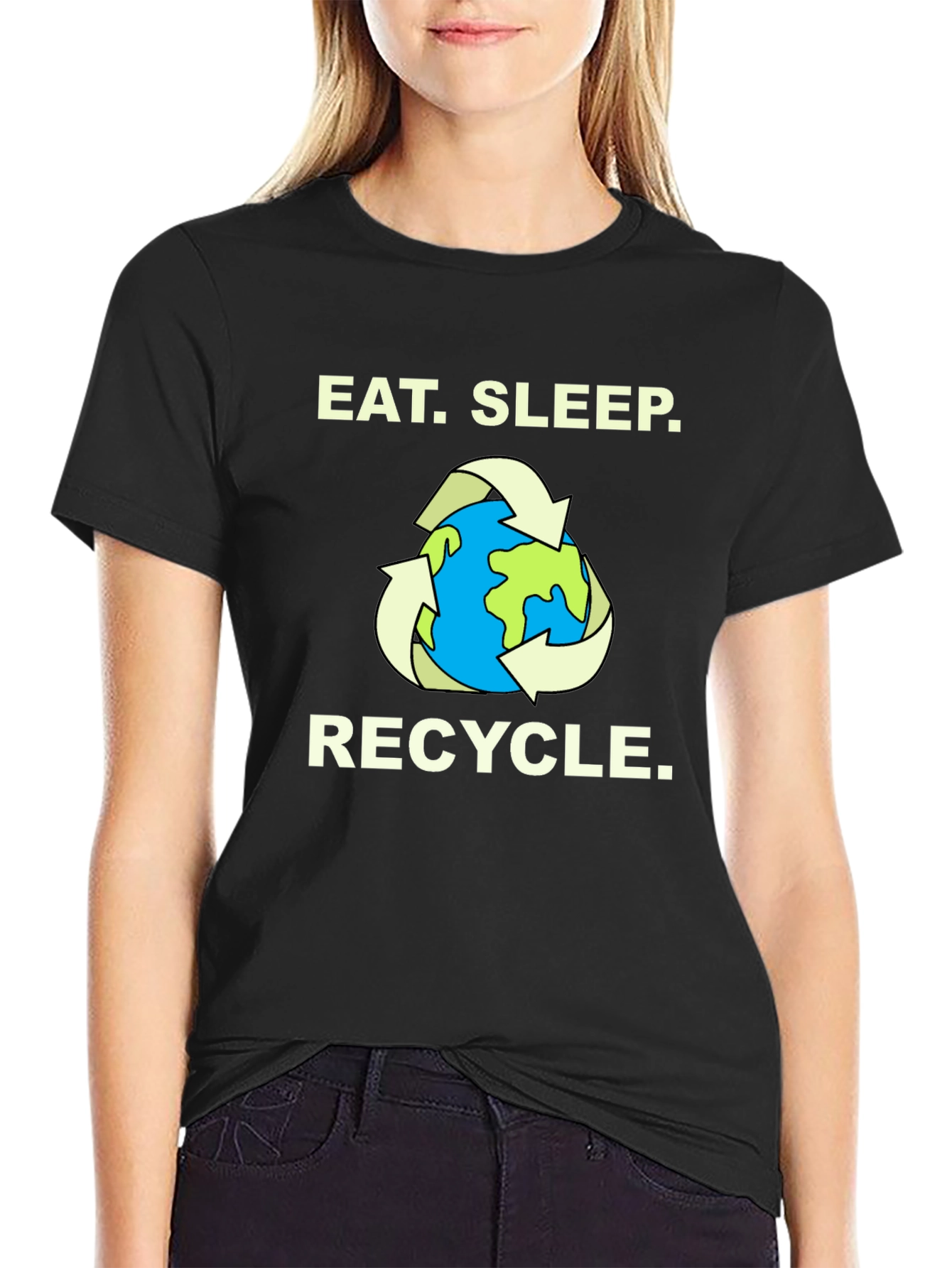 Eat. Sleep. Recycle. T-Shirt - Earth Graphic Tee