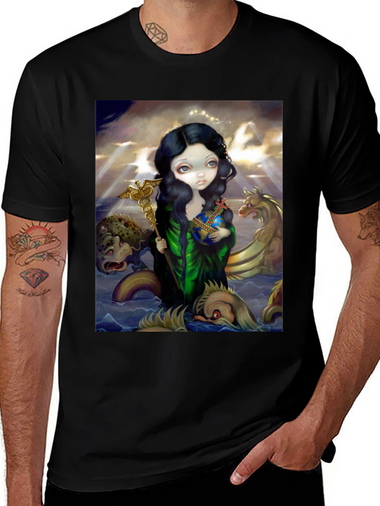 Artistic Graphic Tee - Sea Goddess Design