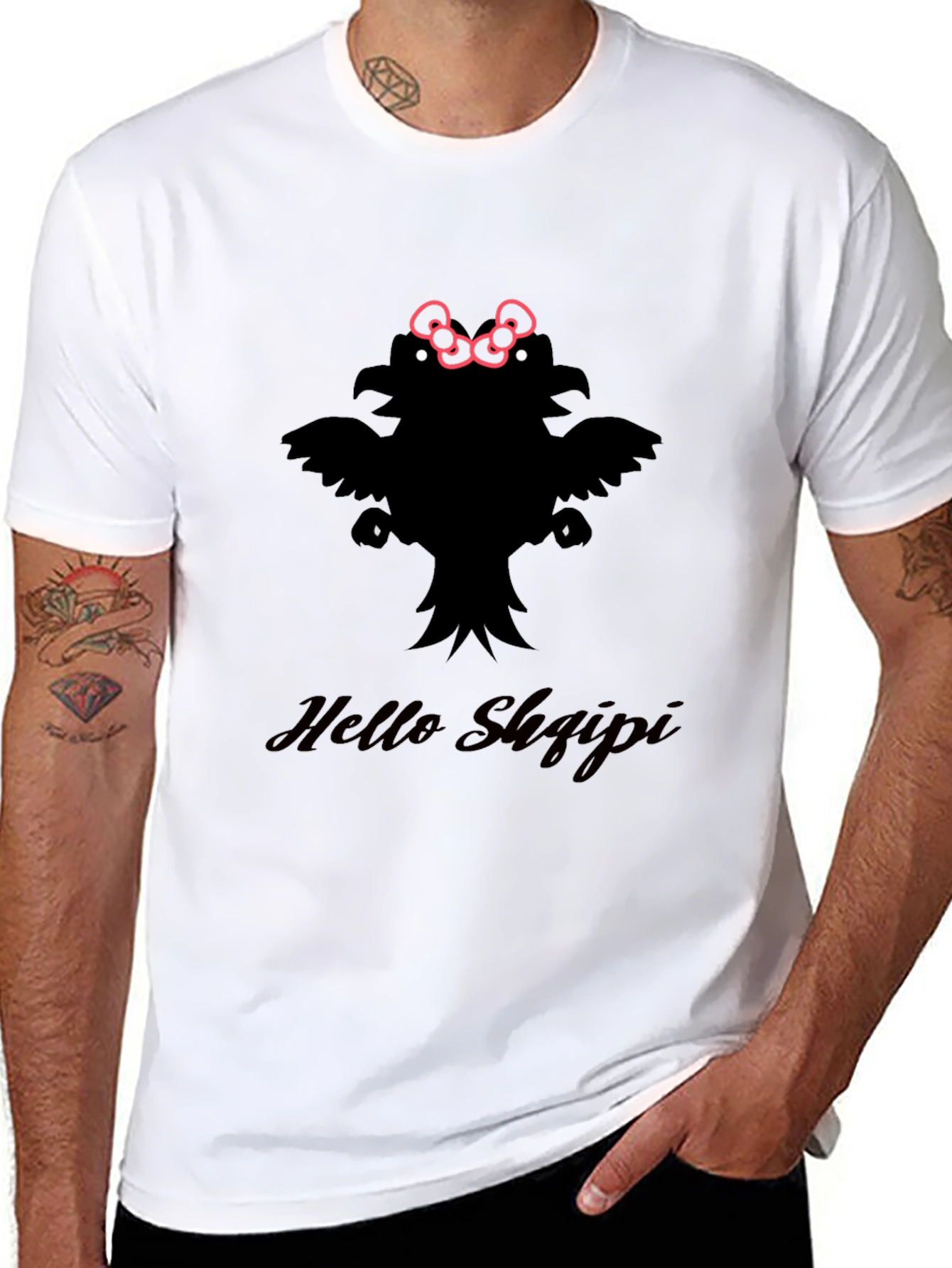 Novelty Hello Shqipi Graphic T-Shirt