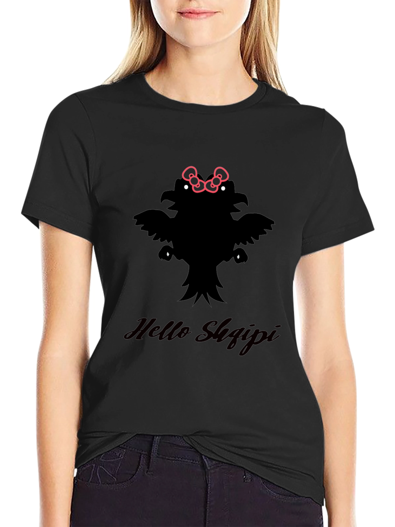 Novelty Hello Shqipi Graphic T-Shirt