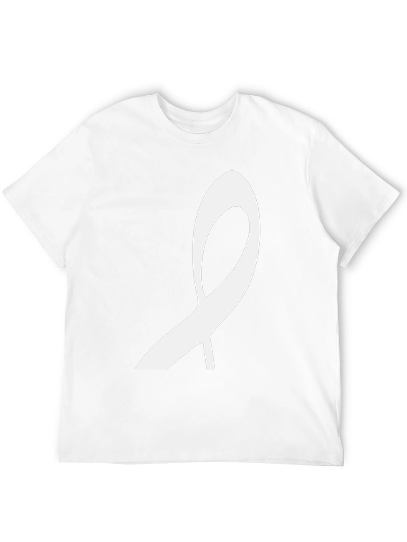 Modern White Ribbon Graphic Black T-Shirt