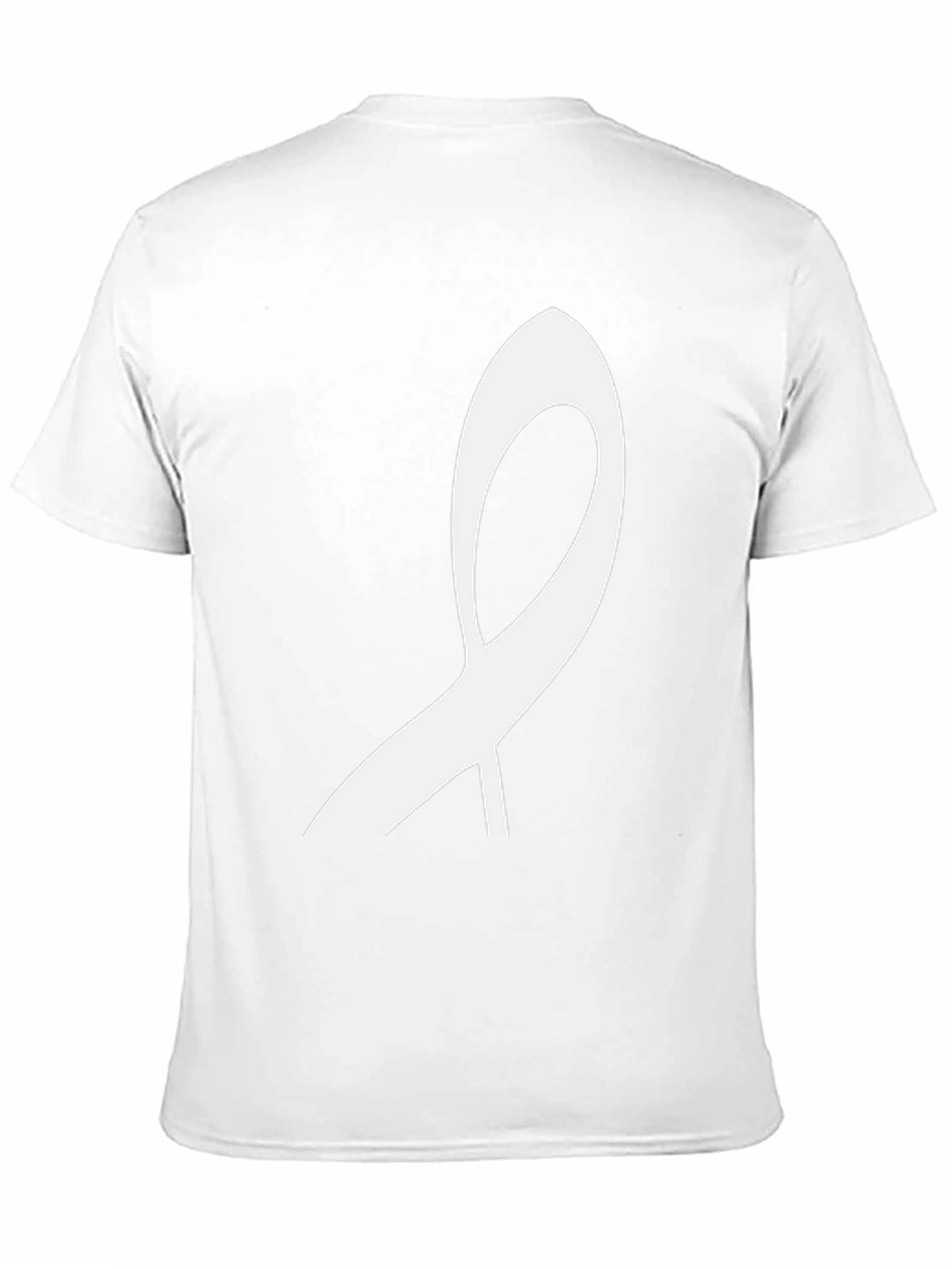 Modern White Ribbon Graphic Black T-Shirt