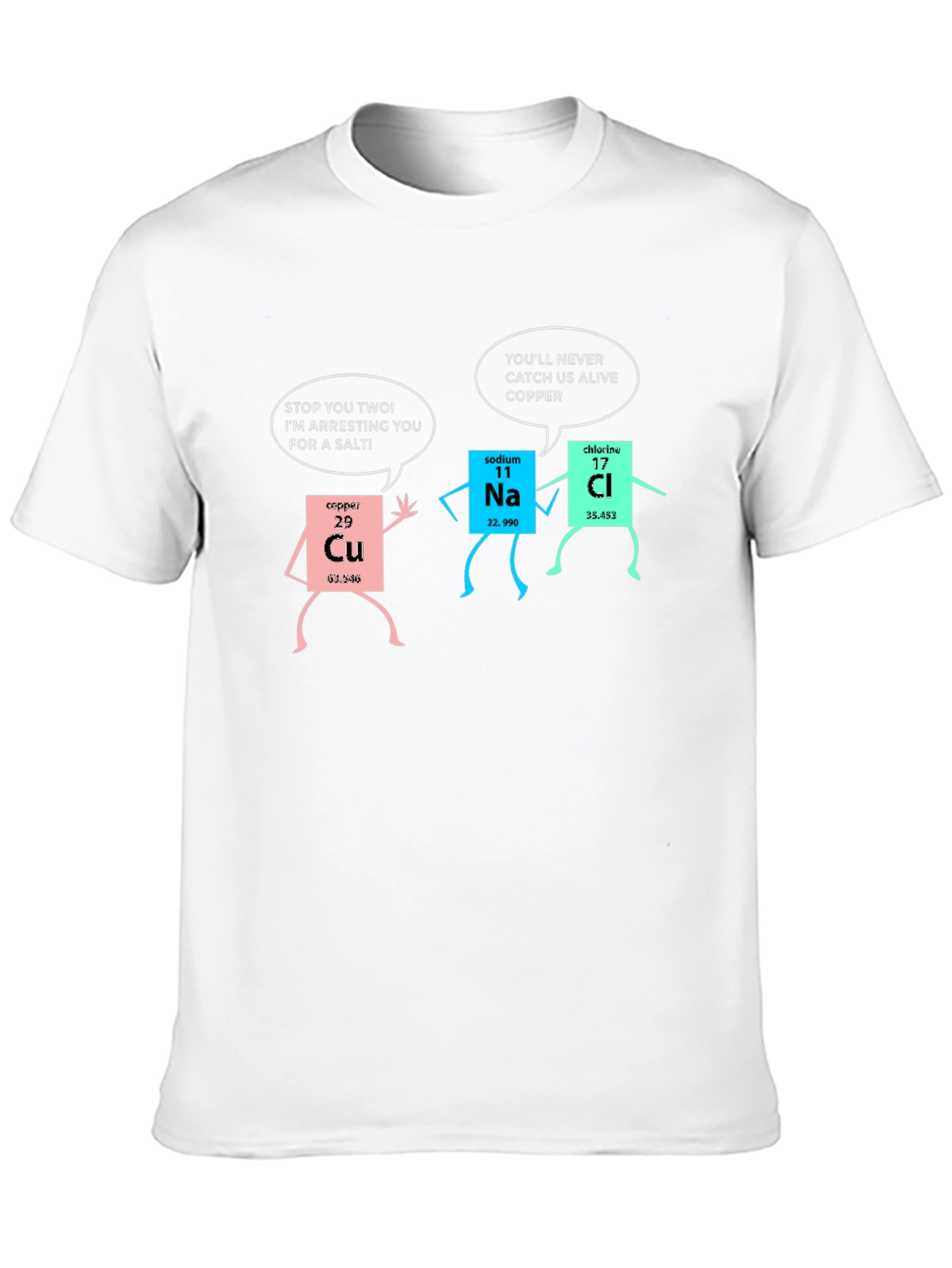 Funny Chemistry T-Shirt: Arresting Elements Design