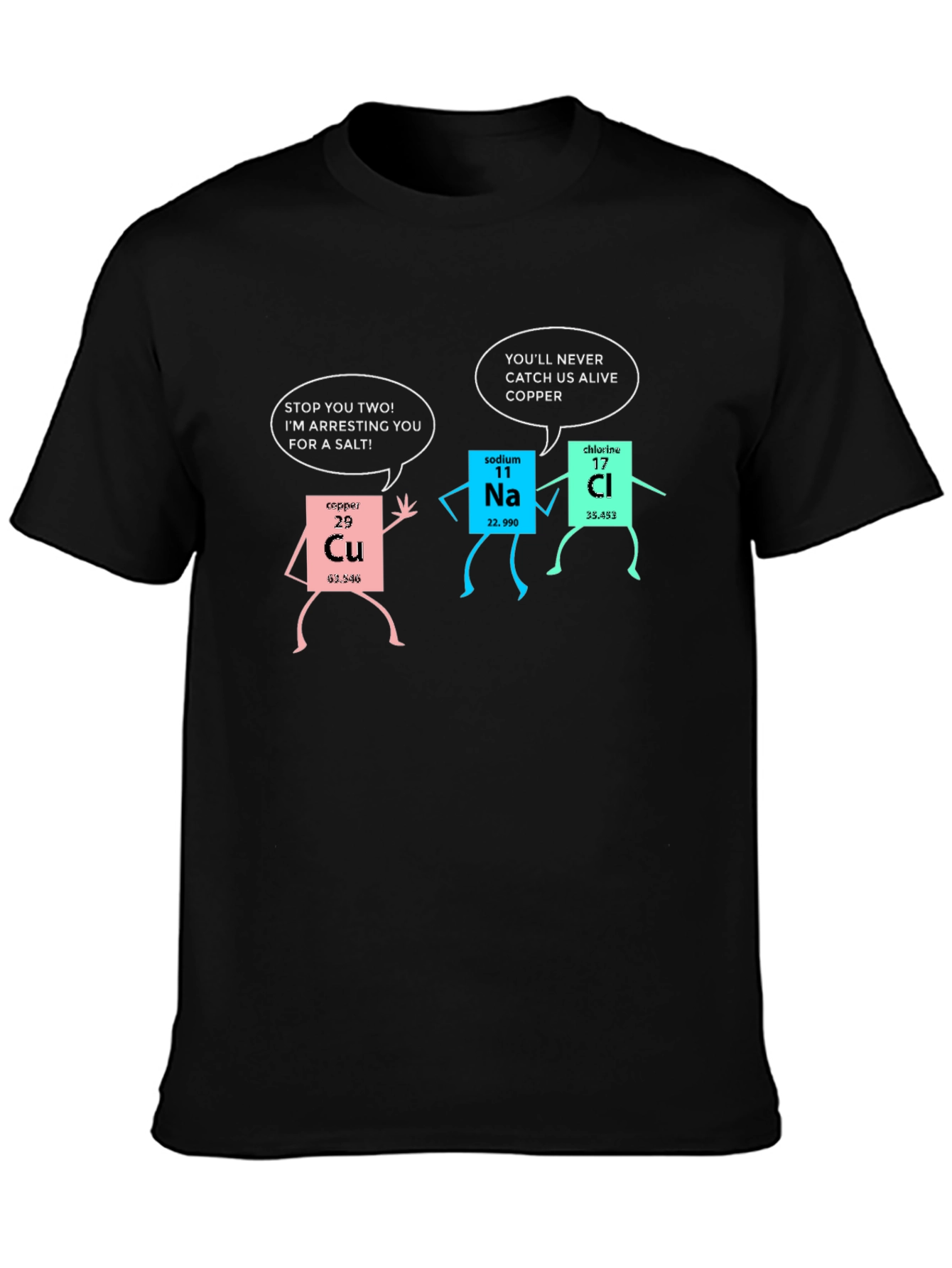 Funny Chemistry T-Shirt: Arresting Elements Design