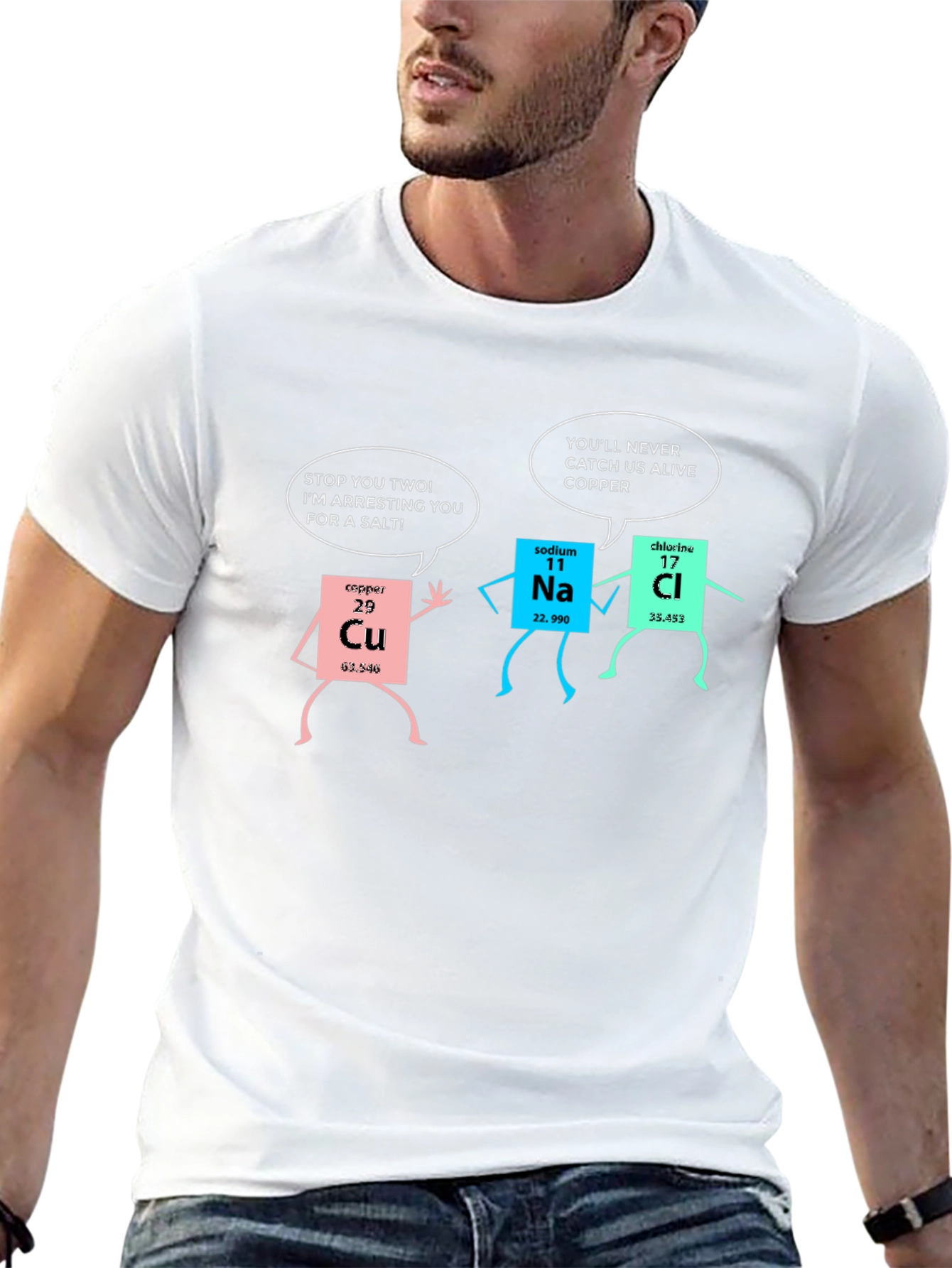 Funny Chemistry T-Shirt: Arresting Elements Design