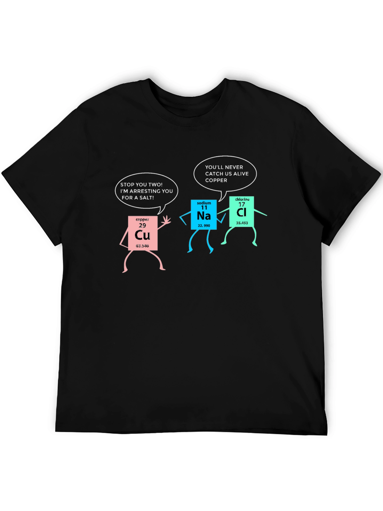 Funny Chemistry T-Shirt: Arresting Elements Design