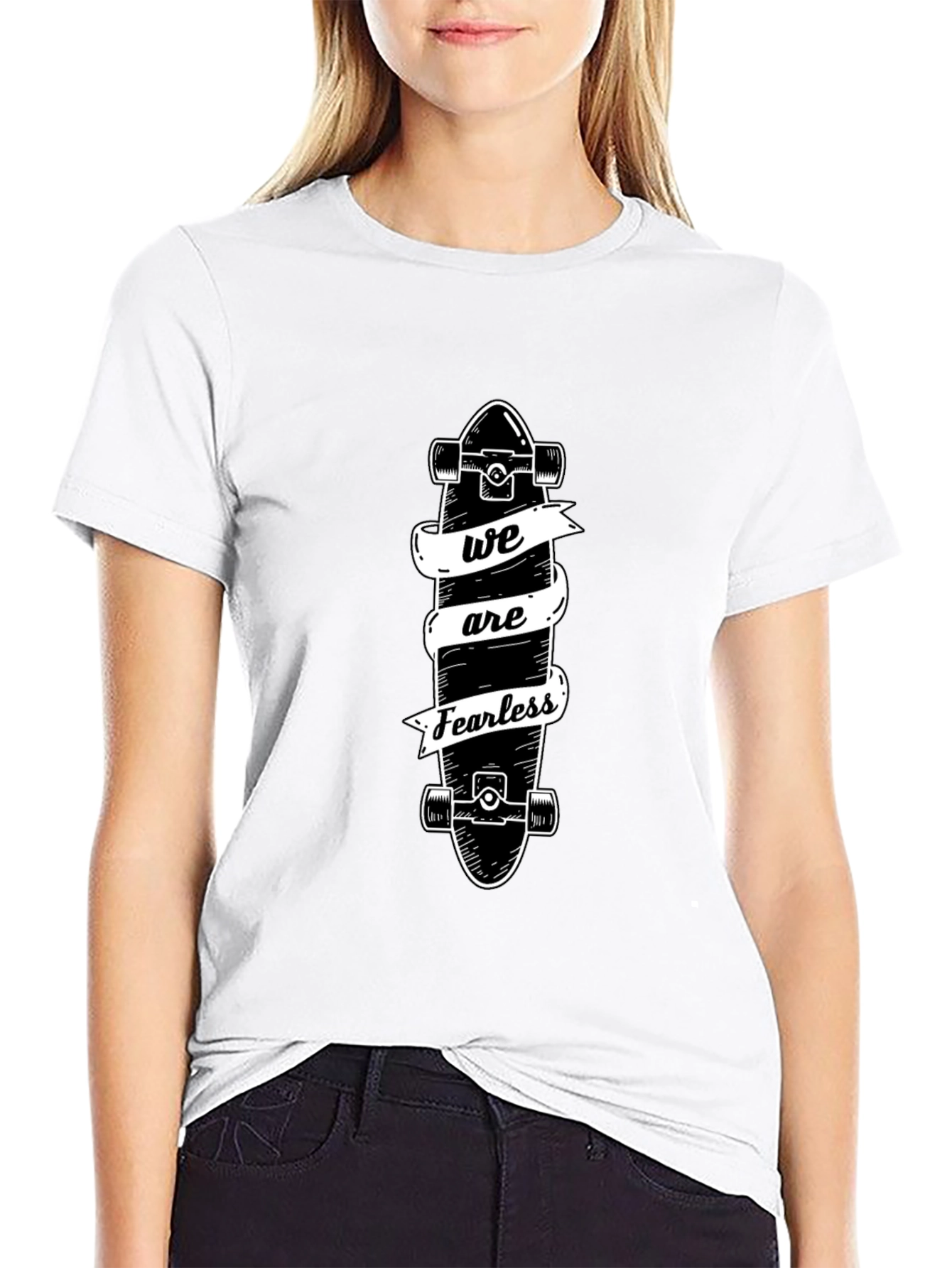Fearless Skateboard Tee - Black Graphic T-Shirt