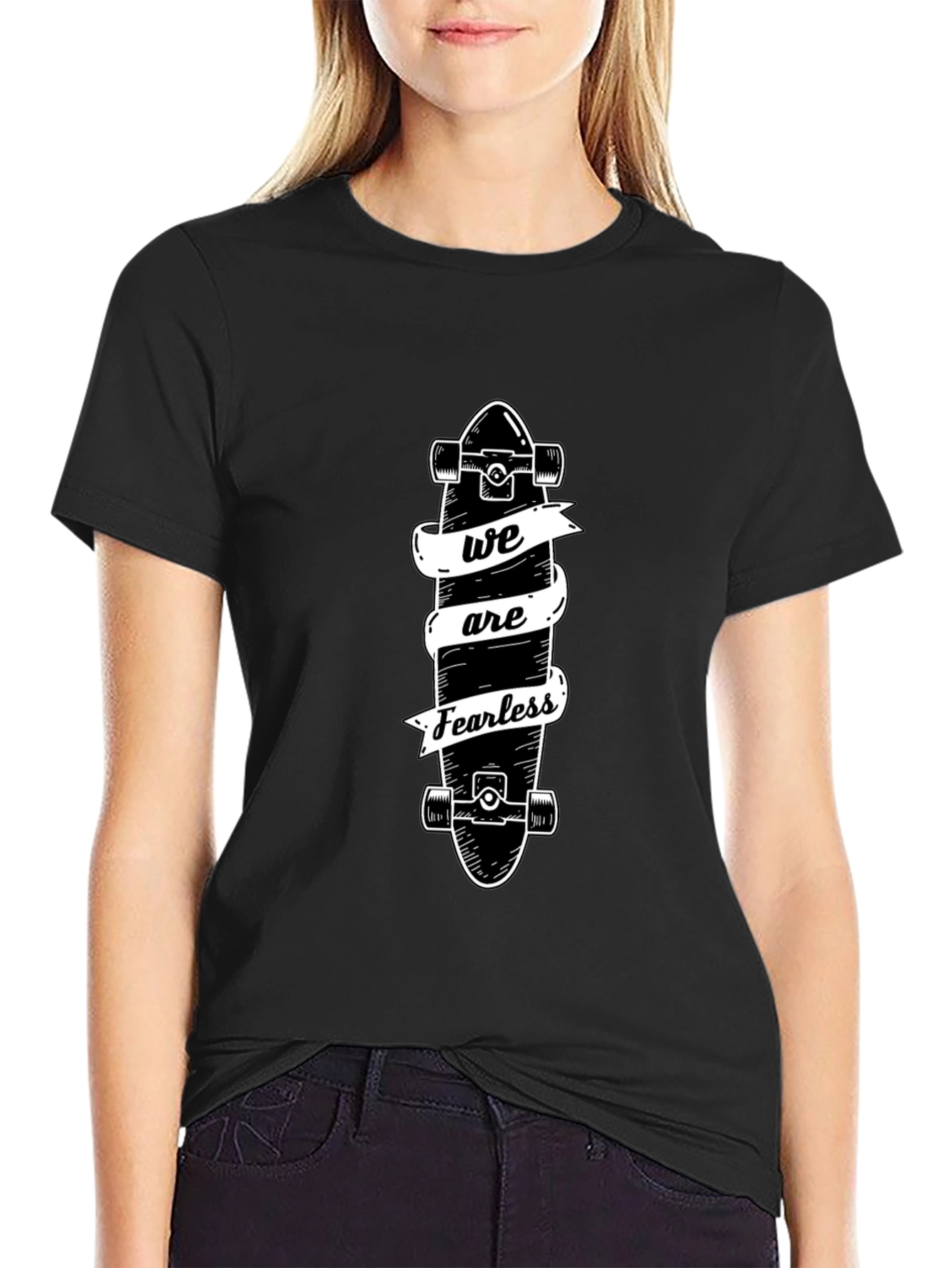Fearless Skateboard Tee - Black Graphic T-Shirt