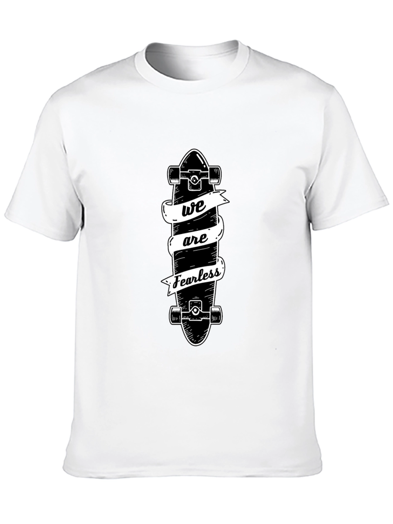 Fearless Skateboard Tee - Black Graphic T-Shirt