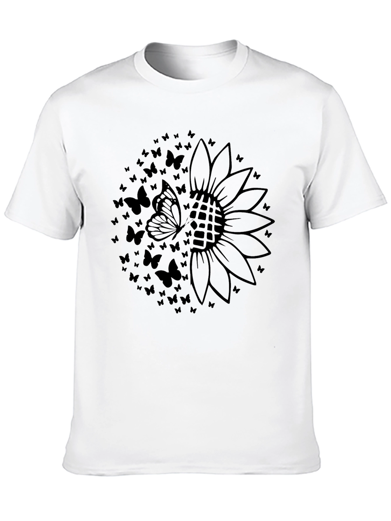 Sunflower Butterfly Graphic Tee - Black