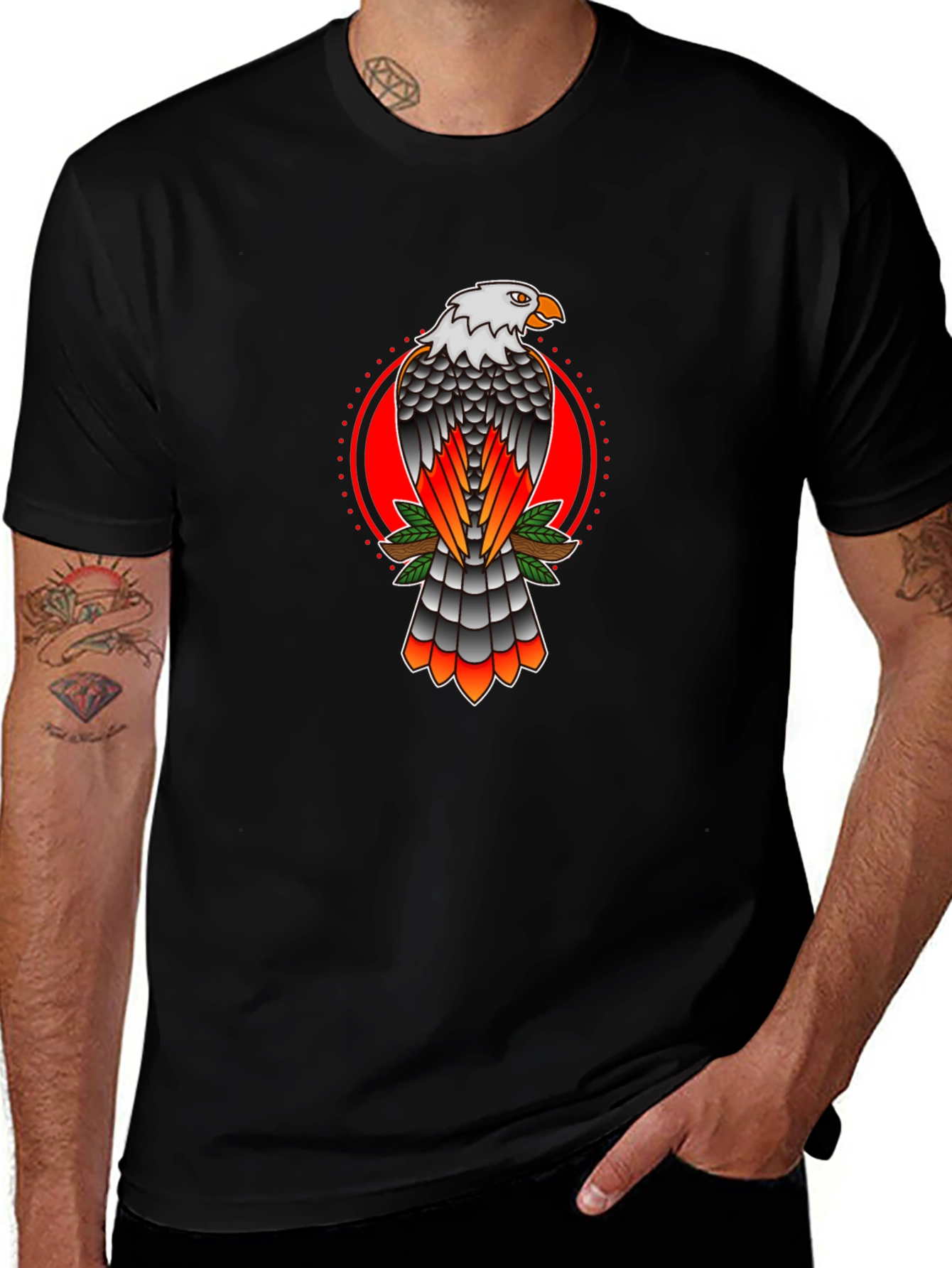 Eagle Graphic Print Crew Neck T-Shirt