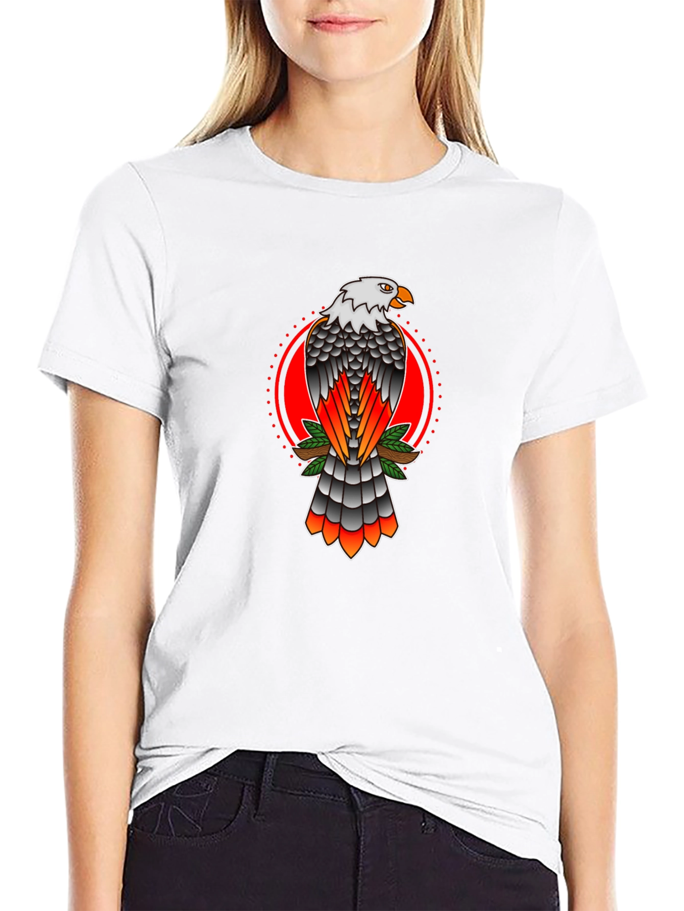 Eagle Graphic Print Crew Neck T-Shirt