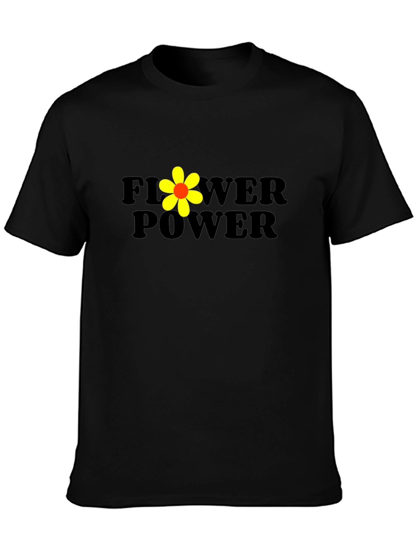 Flower Power Black Graphic T-Shirt