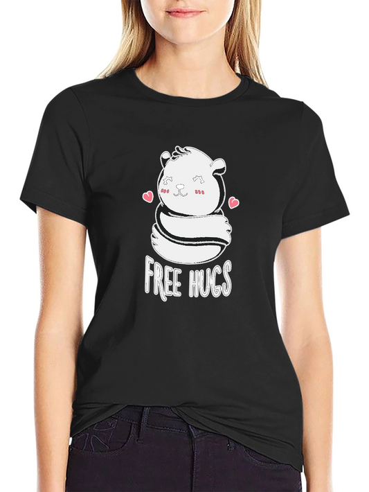Cute Free Hugs Bear Graphic T-Shirt