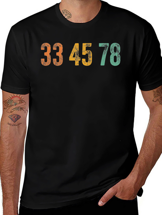 Vintage Record Speed T-Shirt 33 45 78 RPM Retro Music Tee