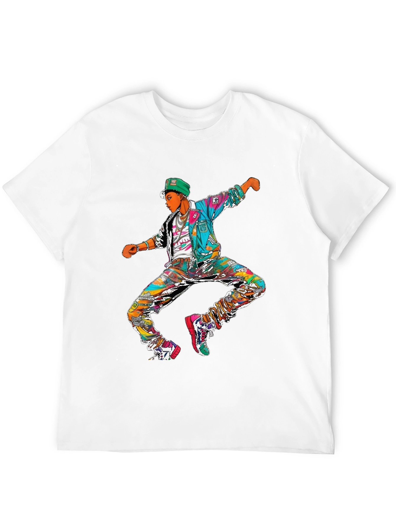 Retro 90s Dancer Graphic Tee - Black Cotton T-Shirt