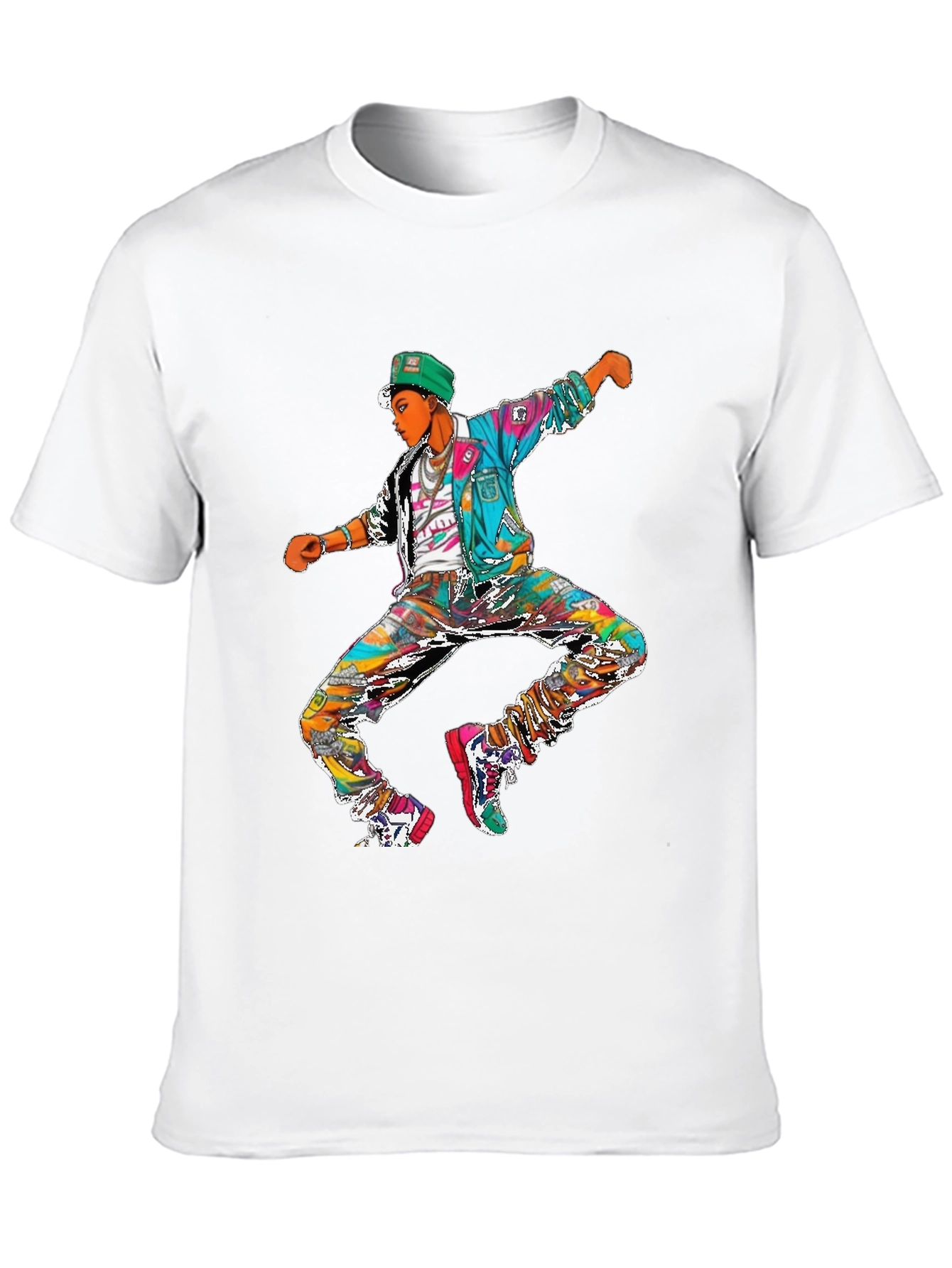 Retro 90s Dancer Graphic Tee - Black Cotton T-Shirt
