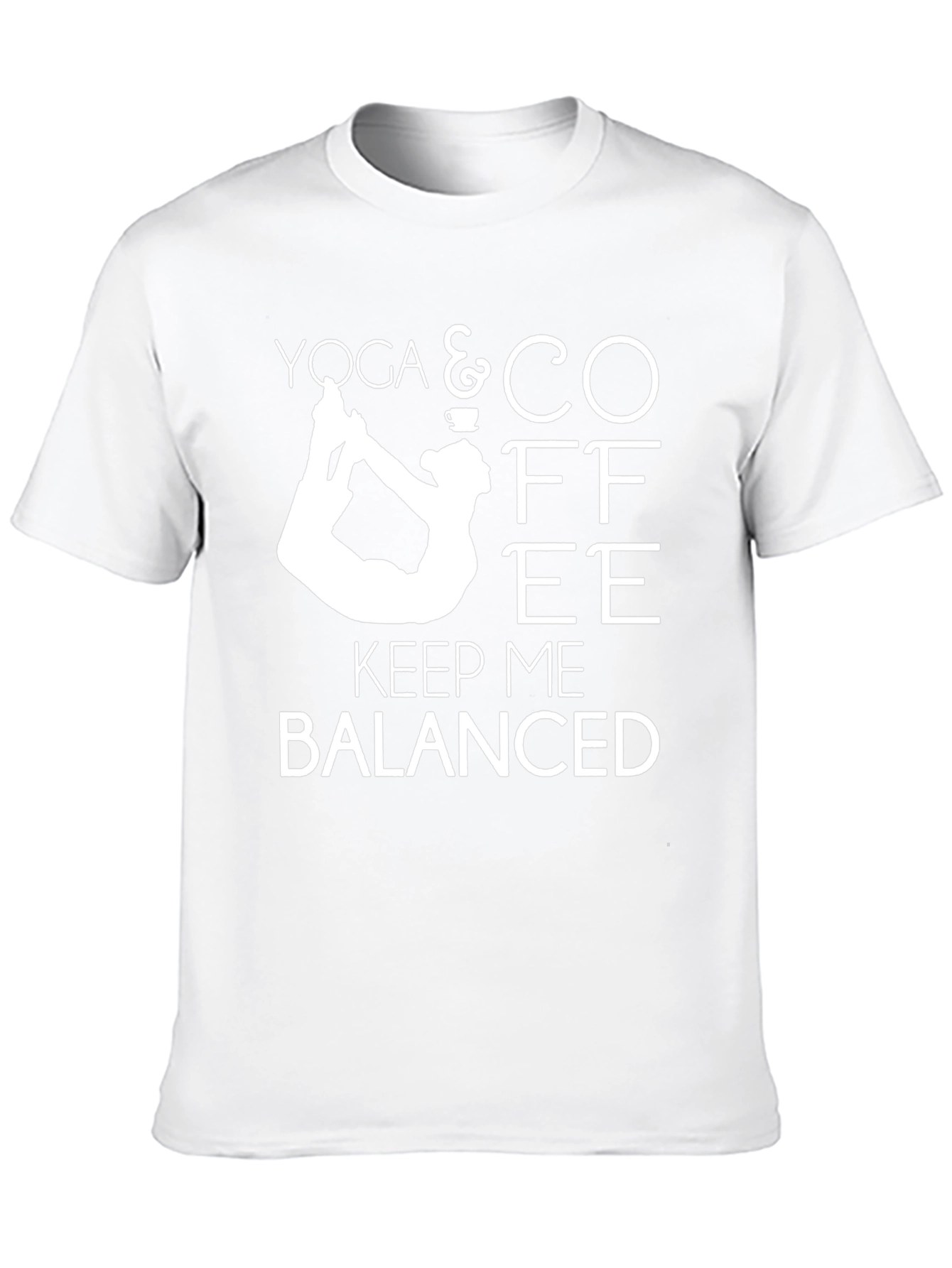 Yoga & Coffee Balanced Mens Black T-Shirt