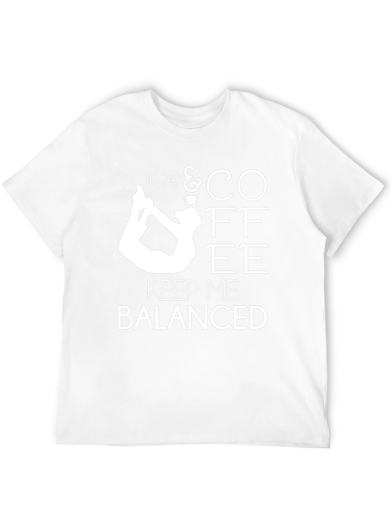 Yoga & Coffee Balanced Mens Black T-Shirt