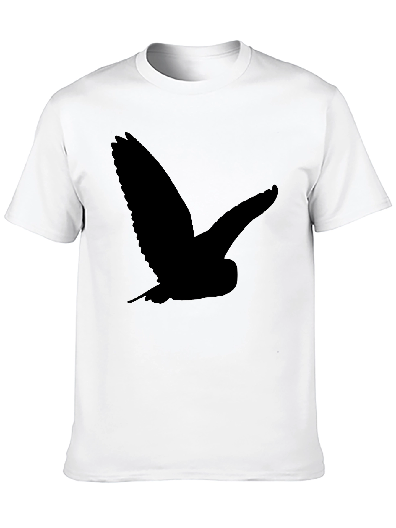 Mens Black T-Shirt with Owl Silhouette