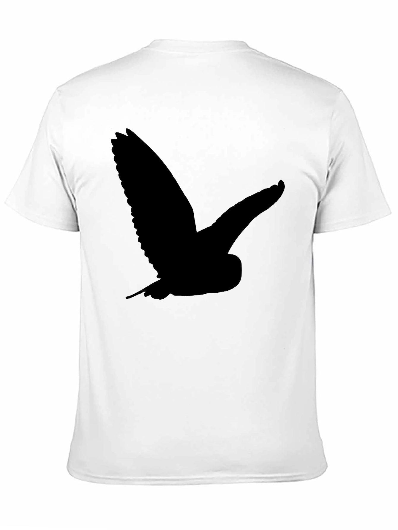 Mens Black T-Shirt with Owl Silhouette
