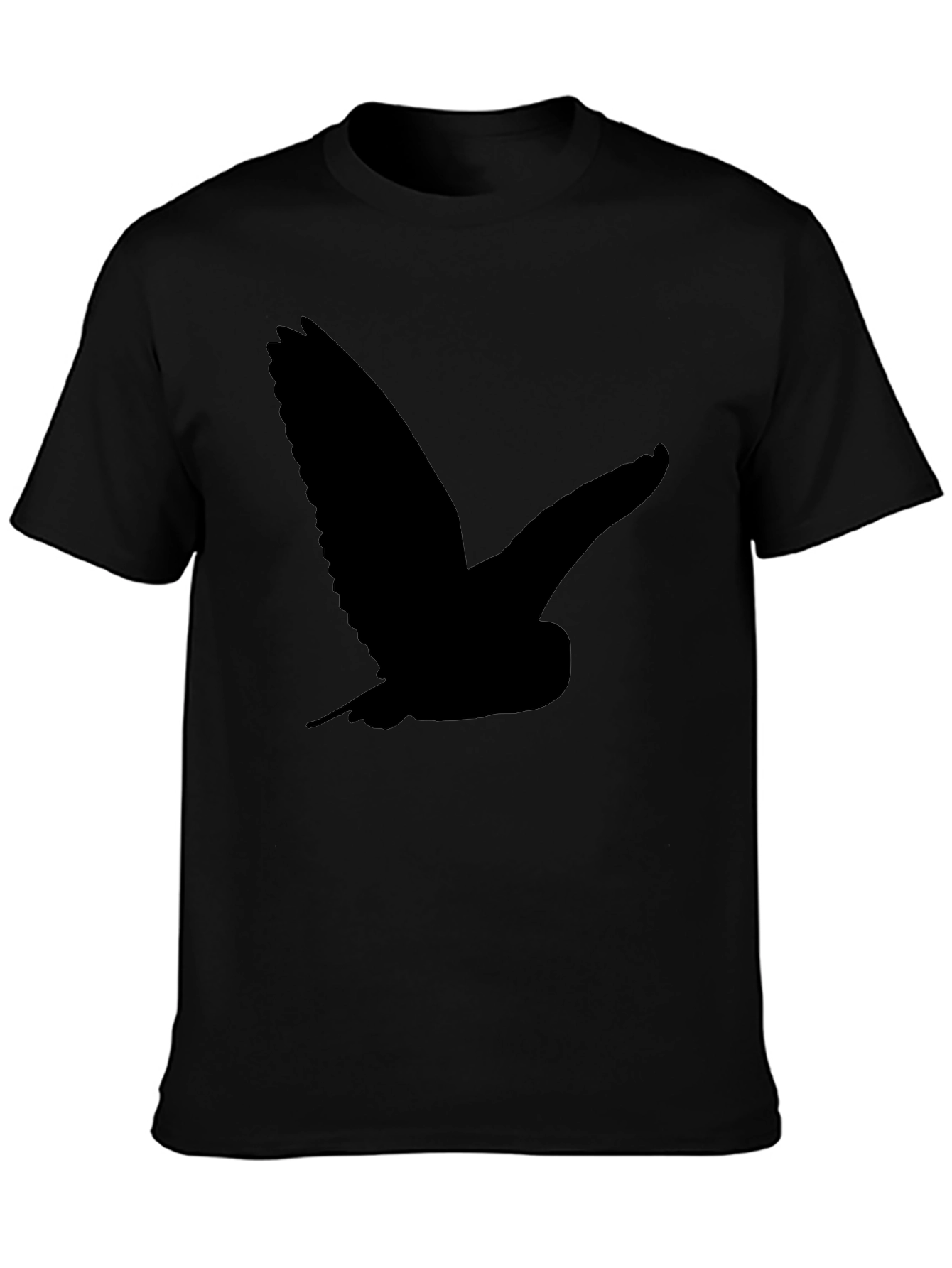 Mens Black T-Shirt with Owl Silhouette