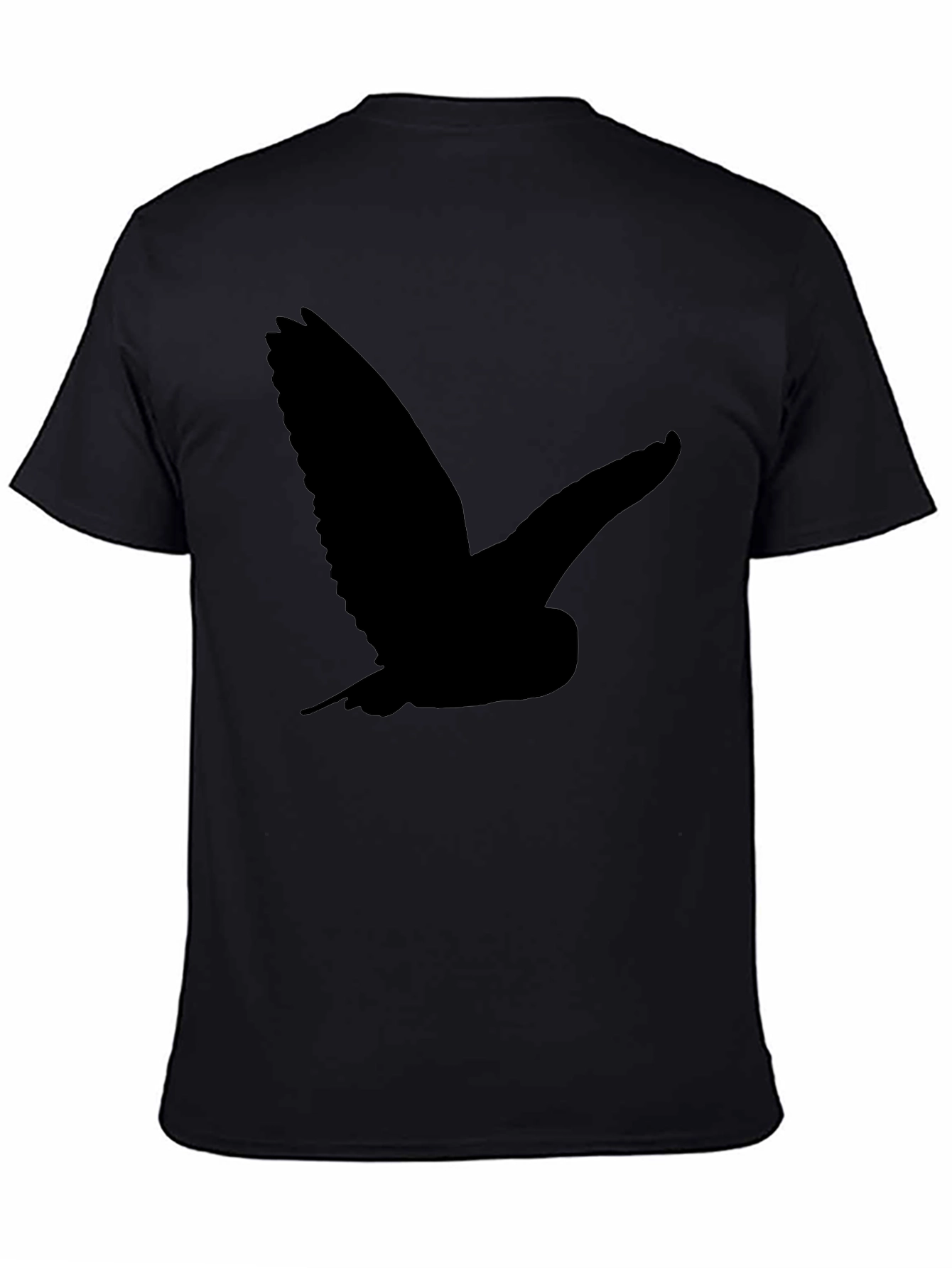Mens Black T-Shirt with Owl Silhouette