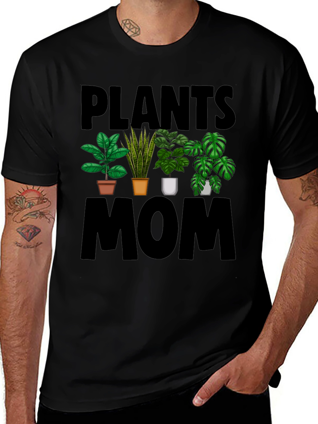 Plants Mom Black T-Shirt