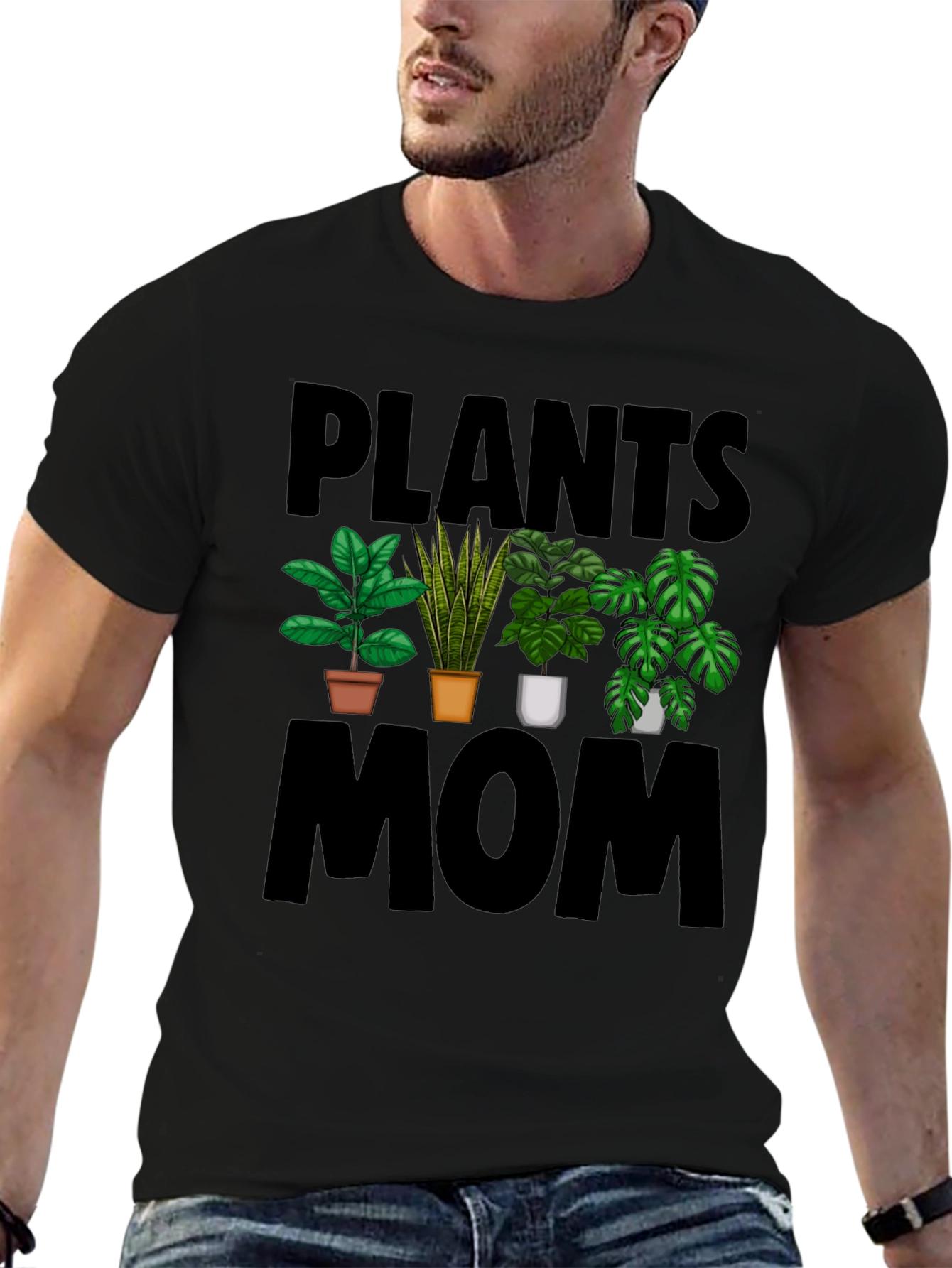 Plants Mom Black T-Shirt