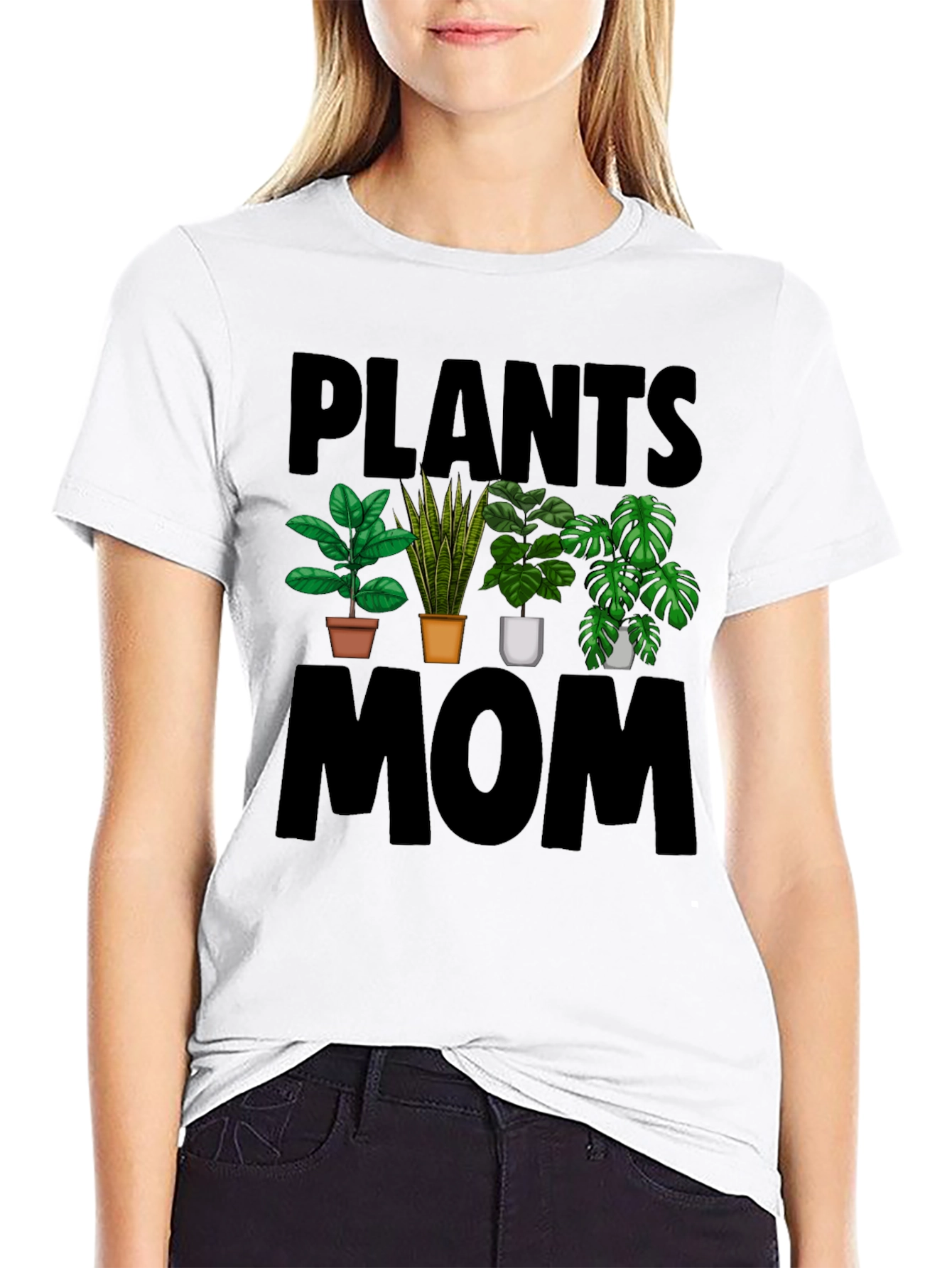 Plants Mom Black T-Shirt