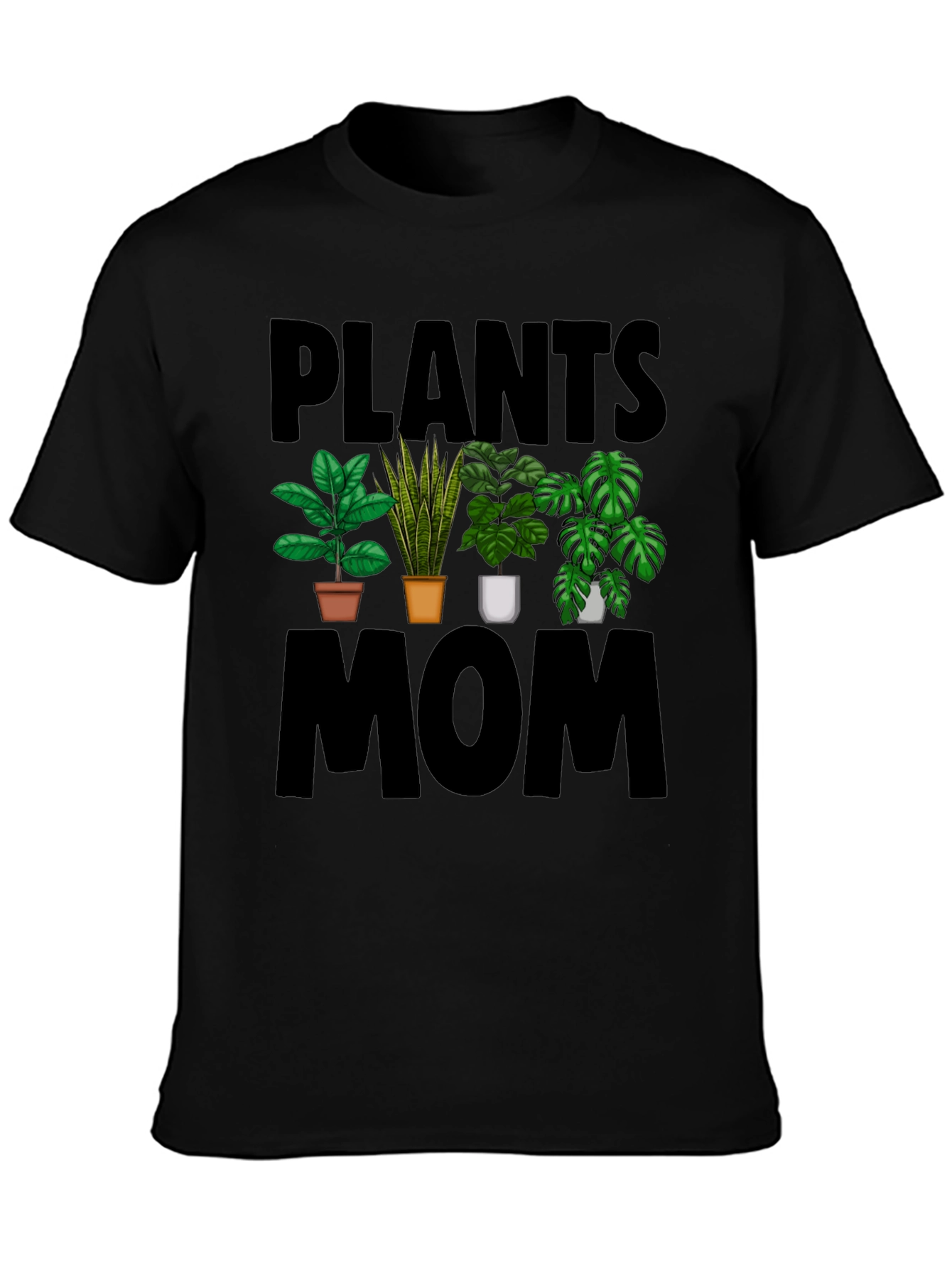 Plants Mom Black T-Shirt