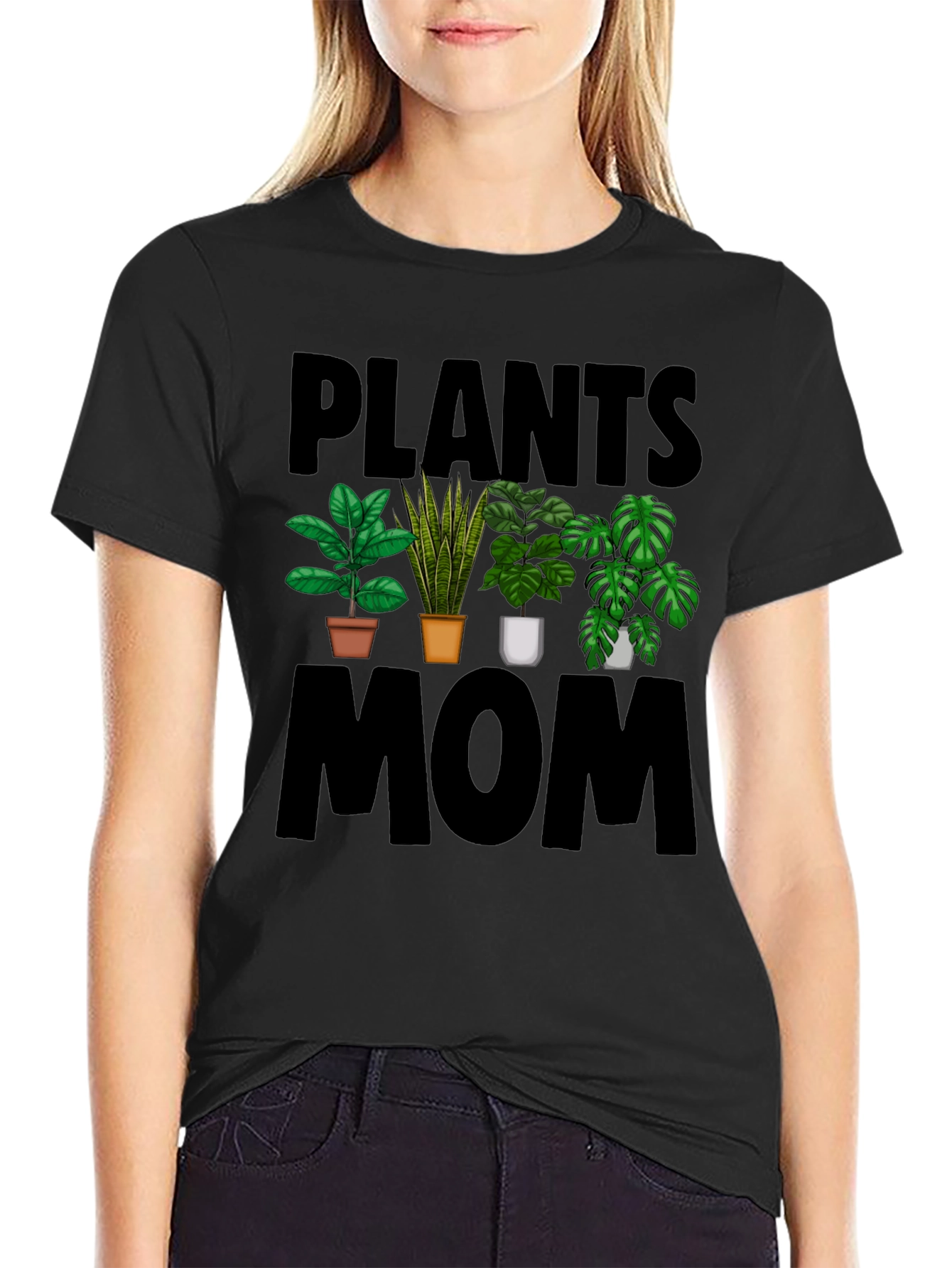 Plants Mom Black T-Shirt