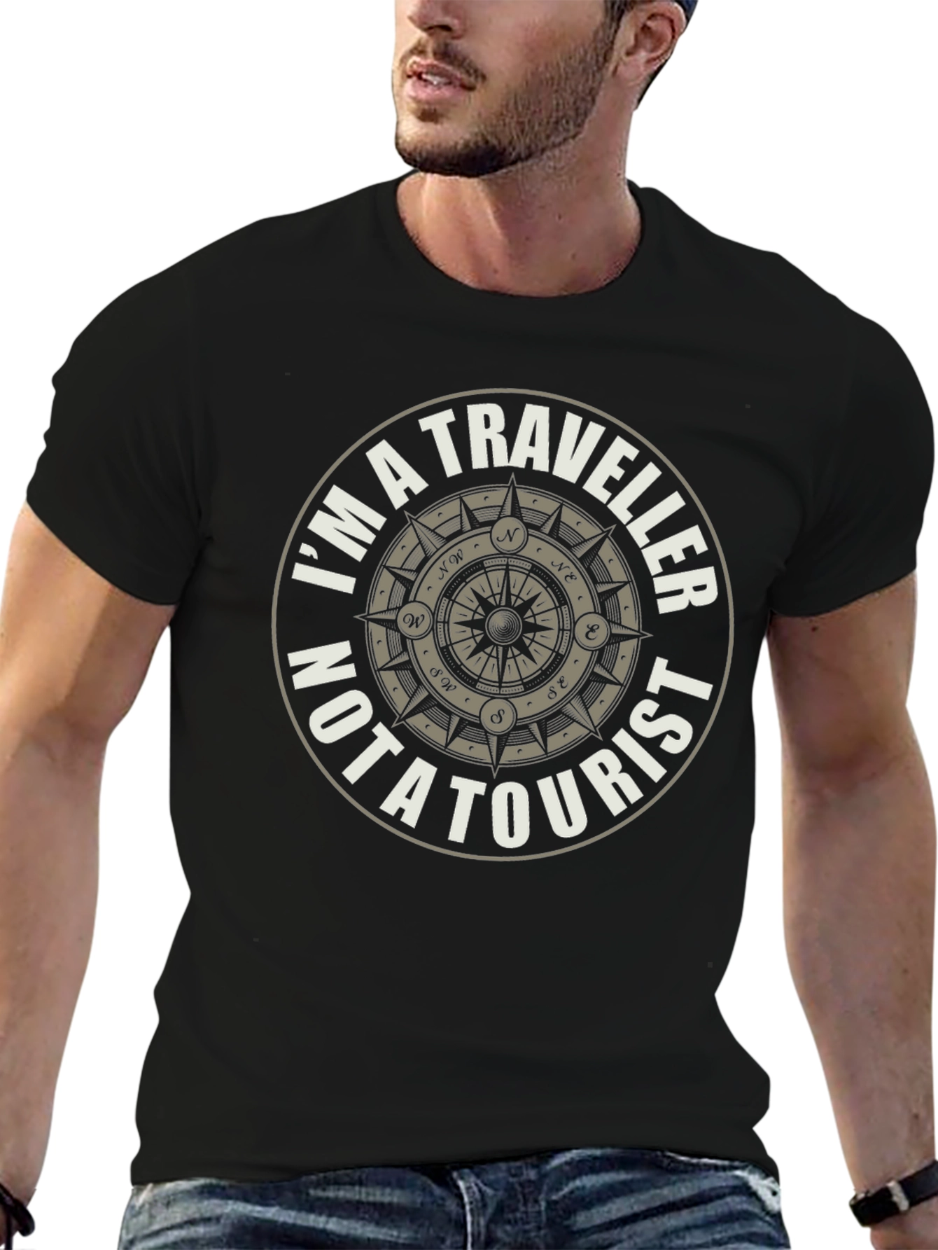 Traveller Compass Graphic Black T-Shirt