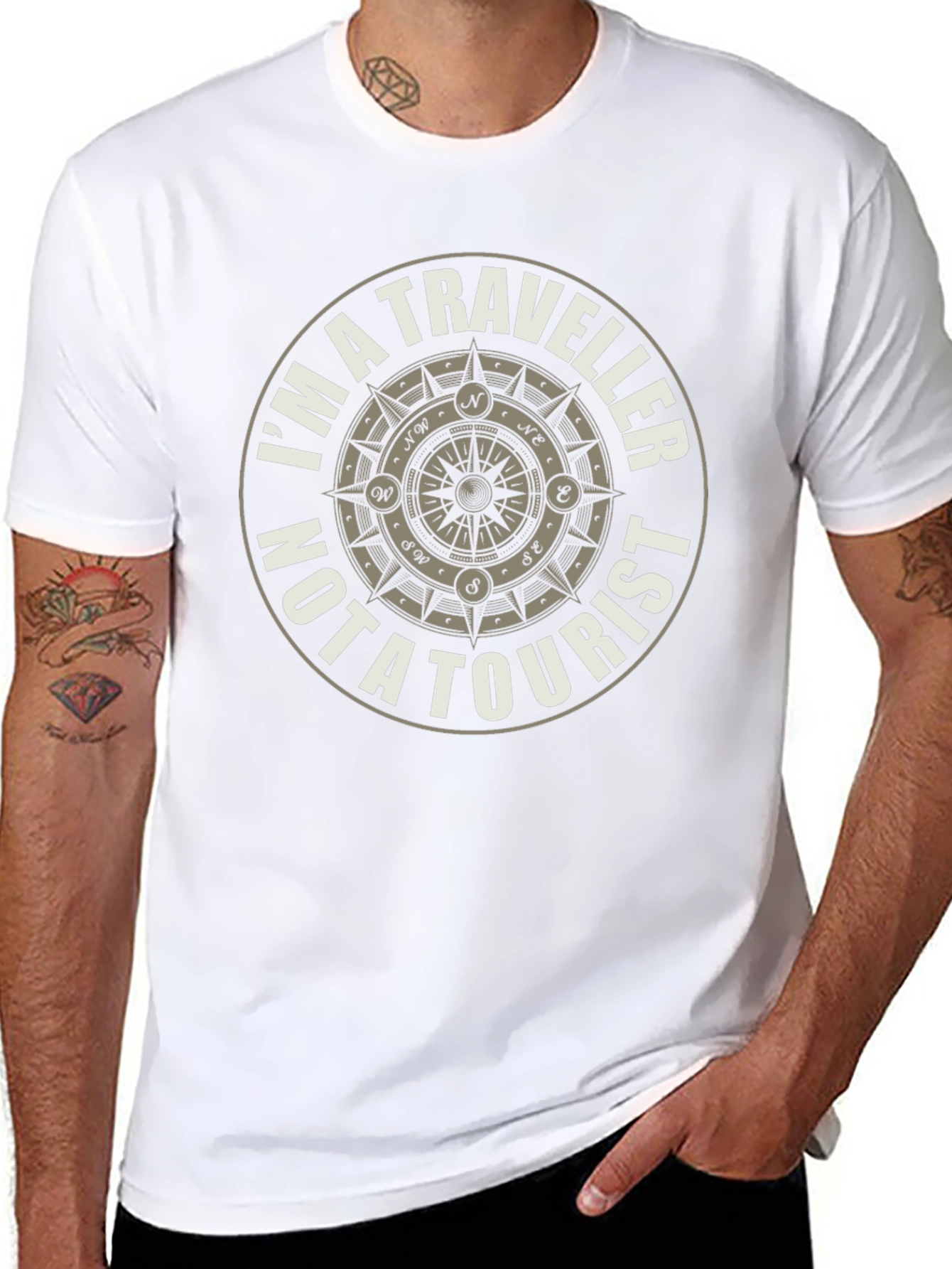 Traveller Compass Graphic Black T-Shirt