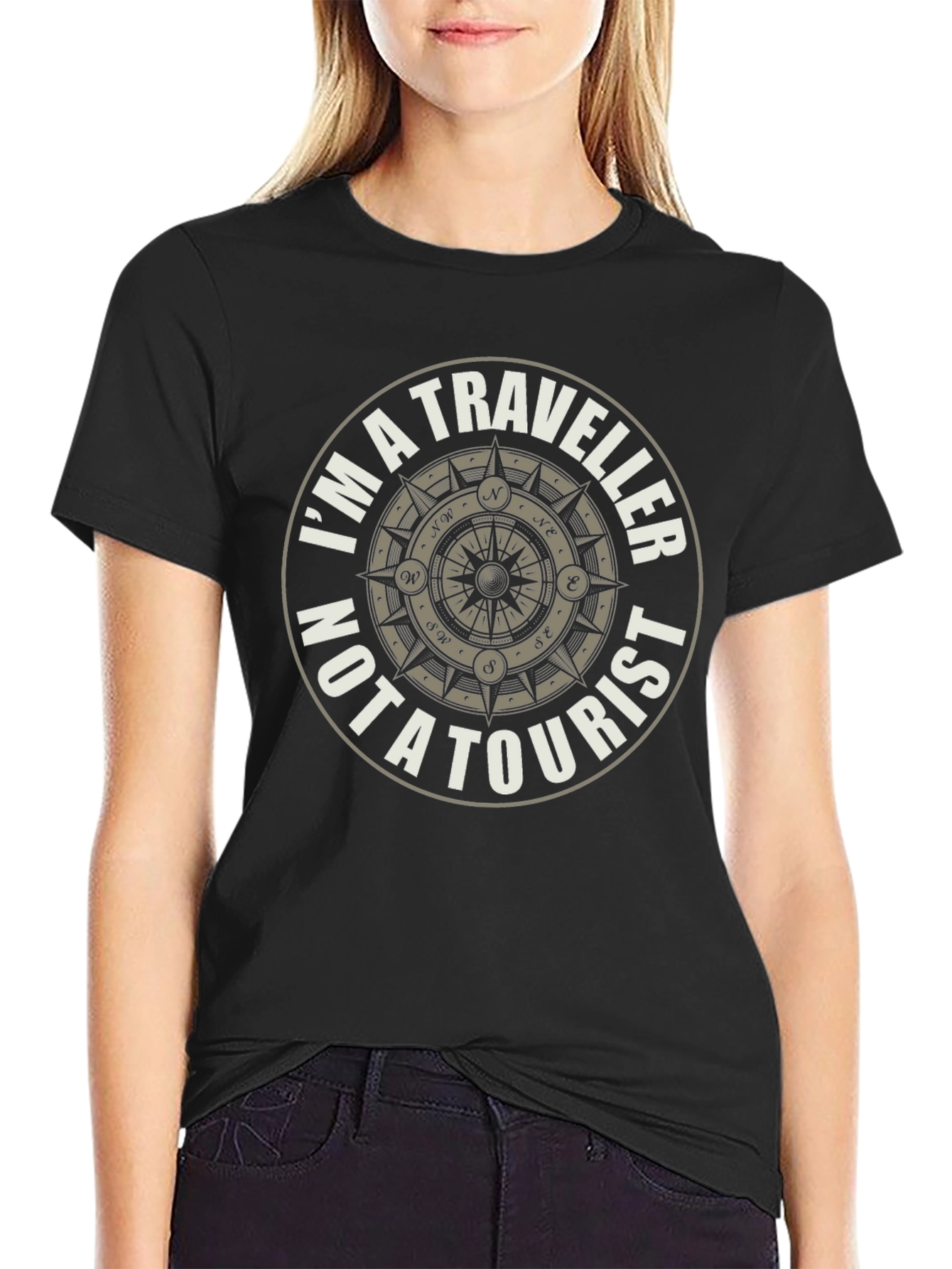 Traveller Compass Graphic Black T-Shirt