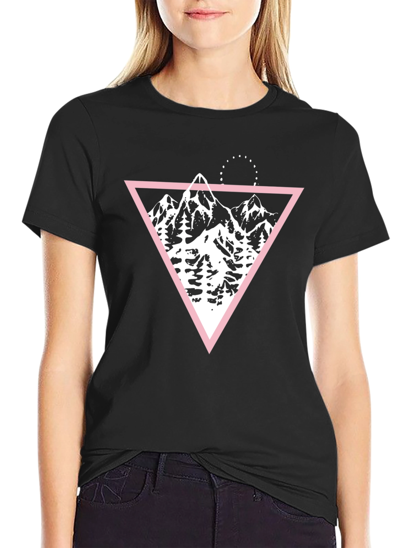 Mountain Triangle Graphic Tee - Black