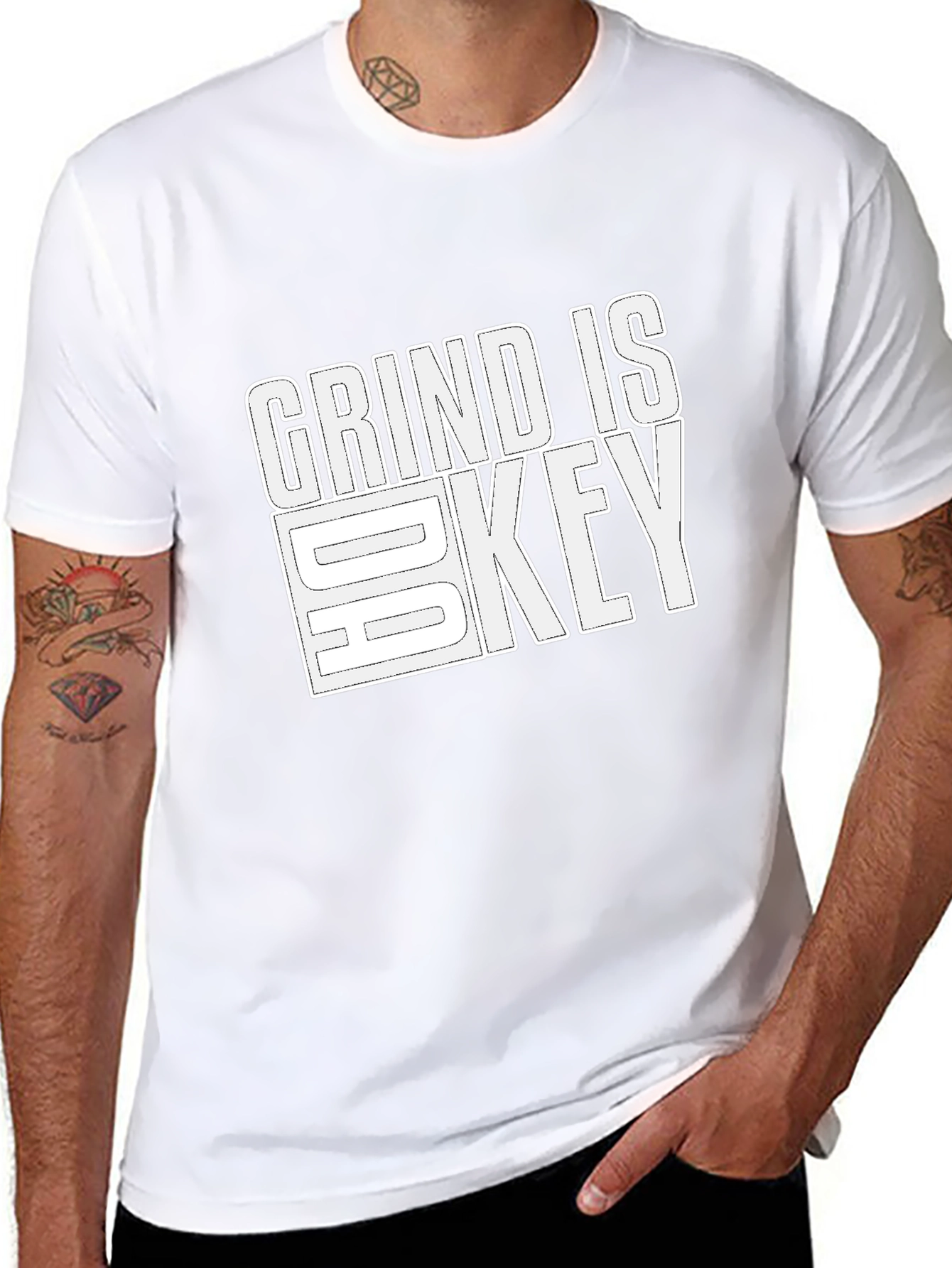 Grind is Key Black Graphic T-Shirt