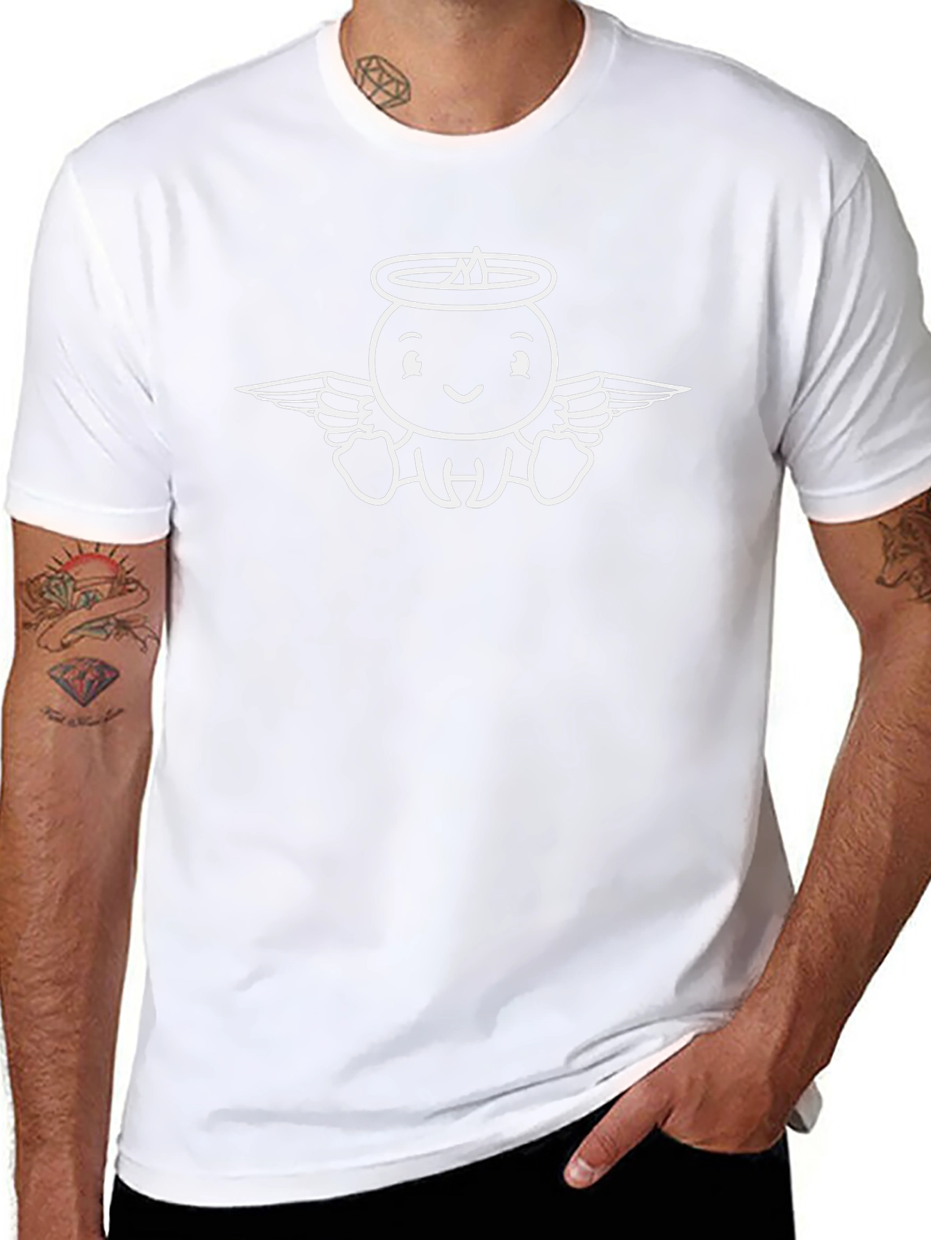 Angel Baby Graphic T-Shirt - Black Cotton Tee