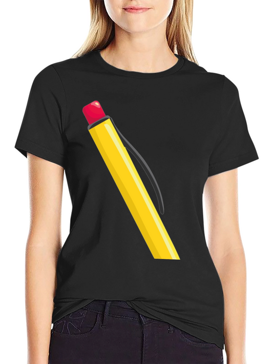 Pencil Graphic Tee - Black Cotton Casual Wear